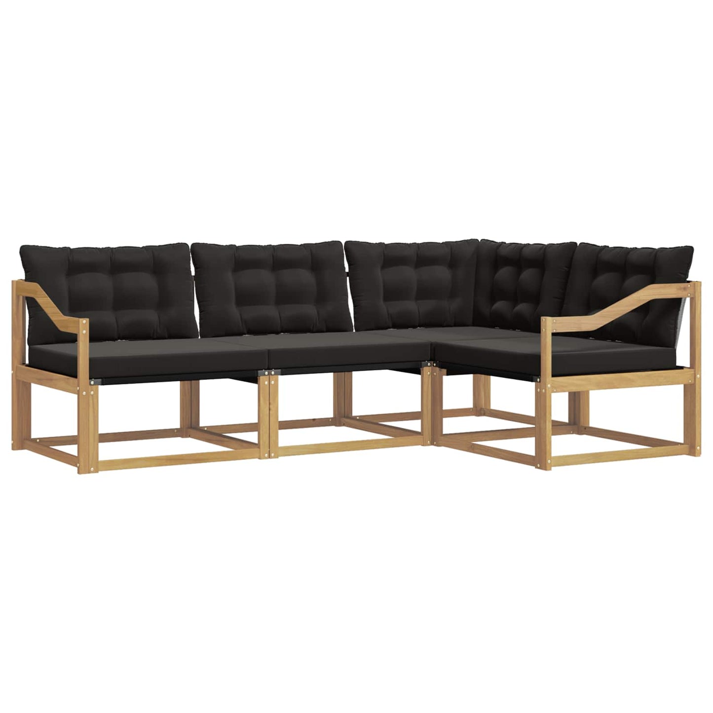 Buiten bankenset met kussen 4 pcs Wit en zwart is nu te koop bij PeponiXL, paradijselijk wonen!