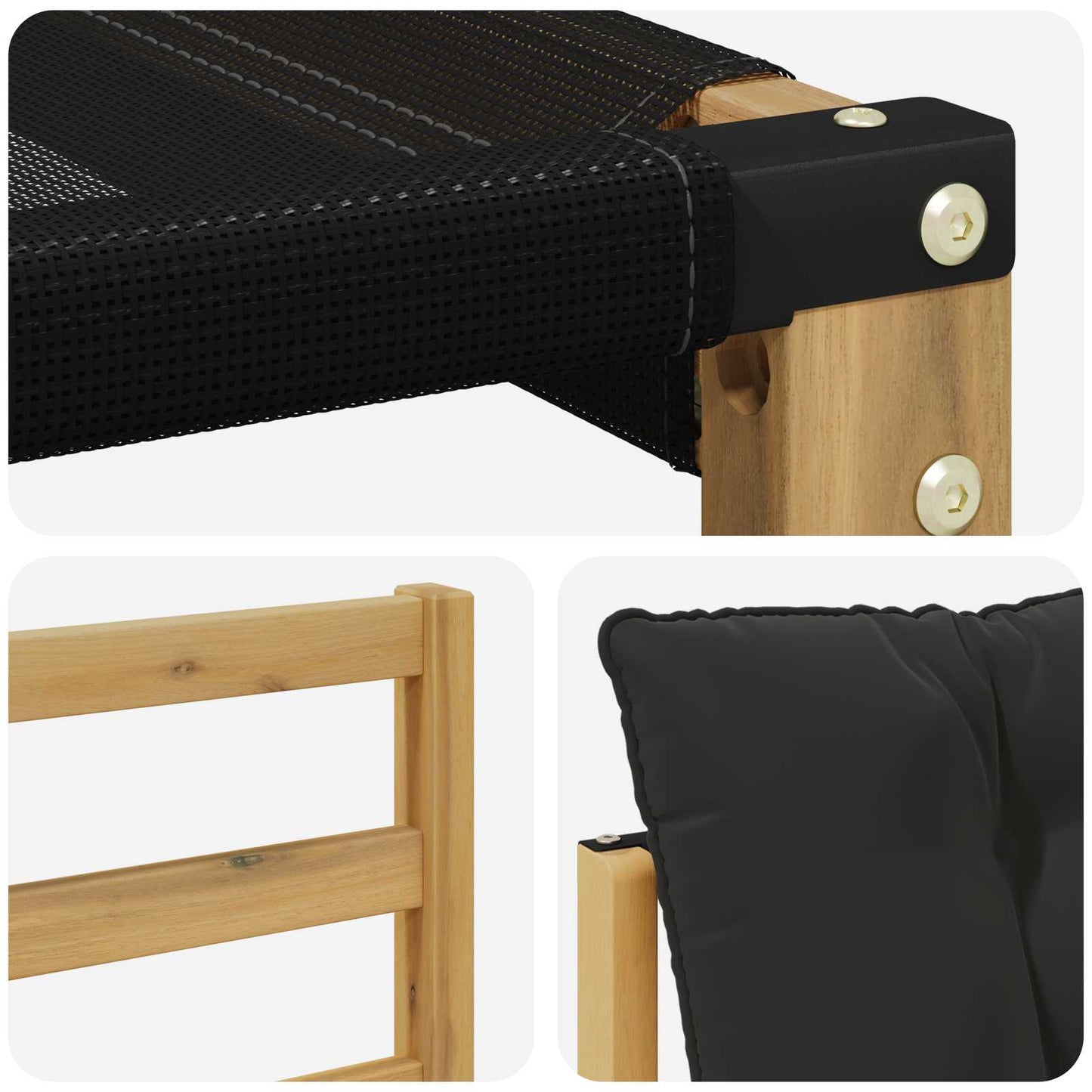 Buiten bankenset met kussen 5 pcs Wit en zwart is nu te koop bij PeponiXL, paradijselijk wonen!