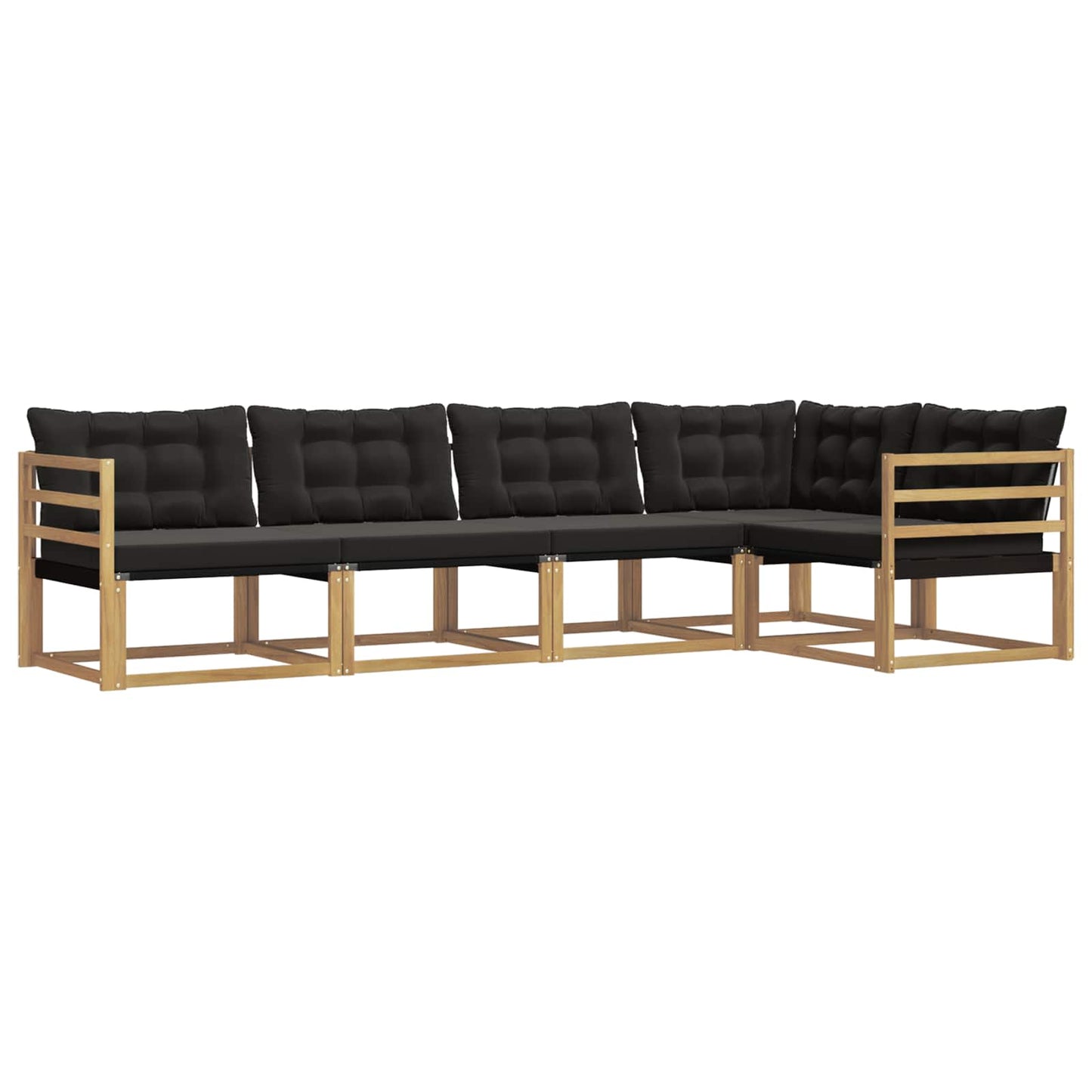 Buiten bankenset met kussen 5 pcs Wit en zwart is nu te koop bij PeponiXL, paradijselijk wonen!