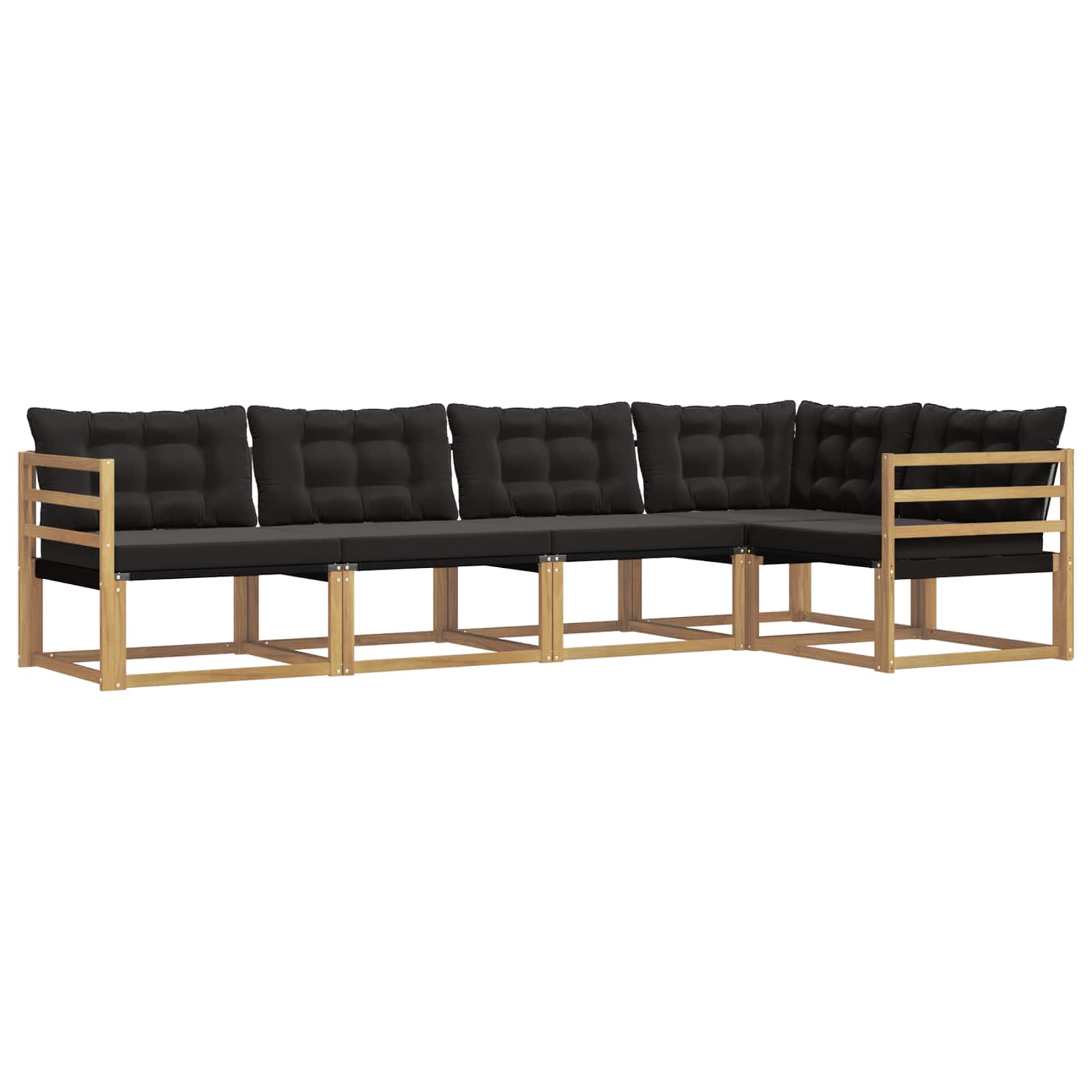 Buiten bankenset met kussen 5 pcs Wit en zwart is nu te koop bij PeponiXL, paradijselijk wonen!
