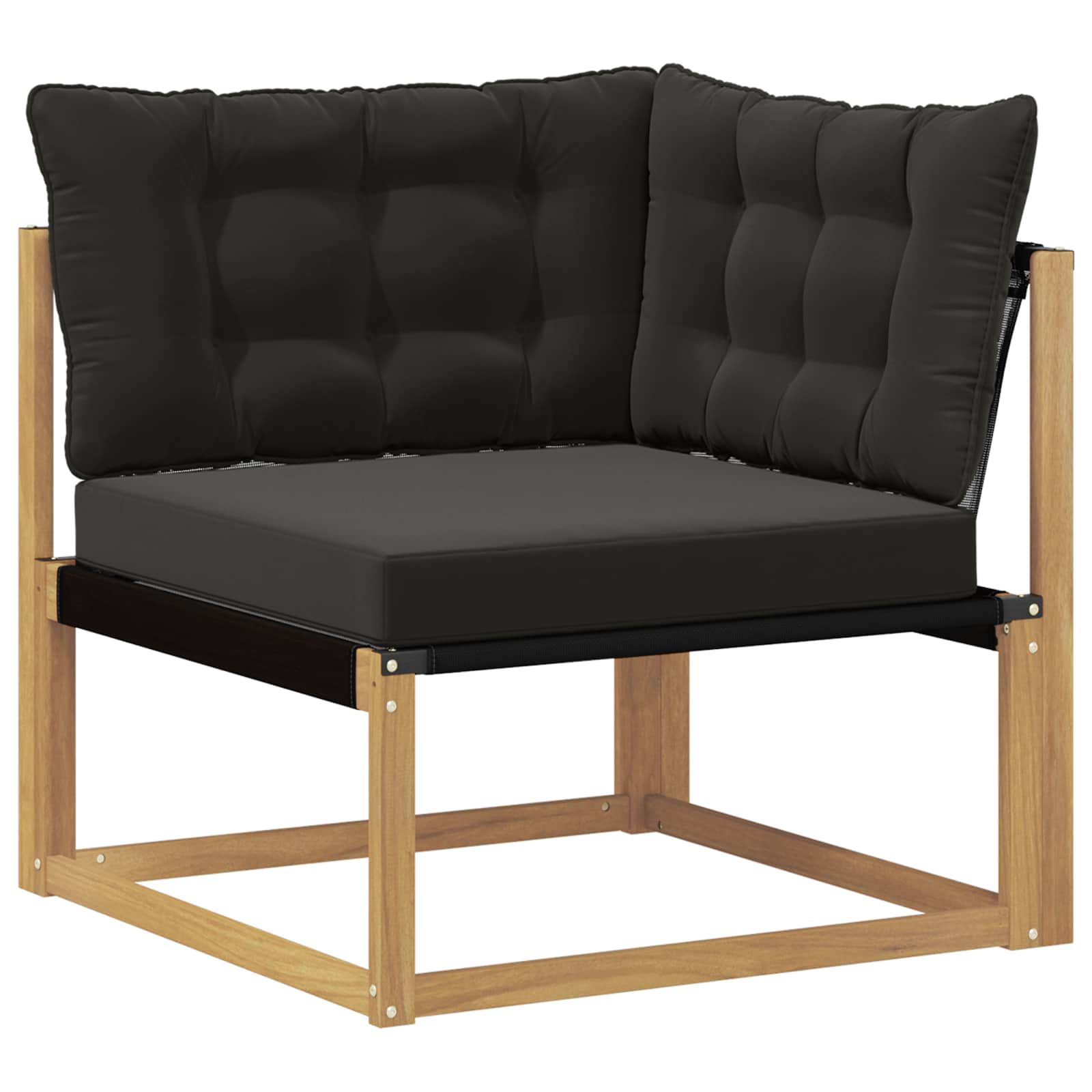 Buiten bankenset met kussen 5 pcs Wit en zwart is nu te koop bij PeponiXL, paradijselijk wonen!