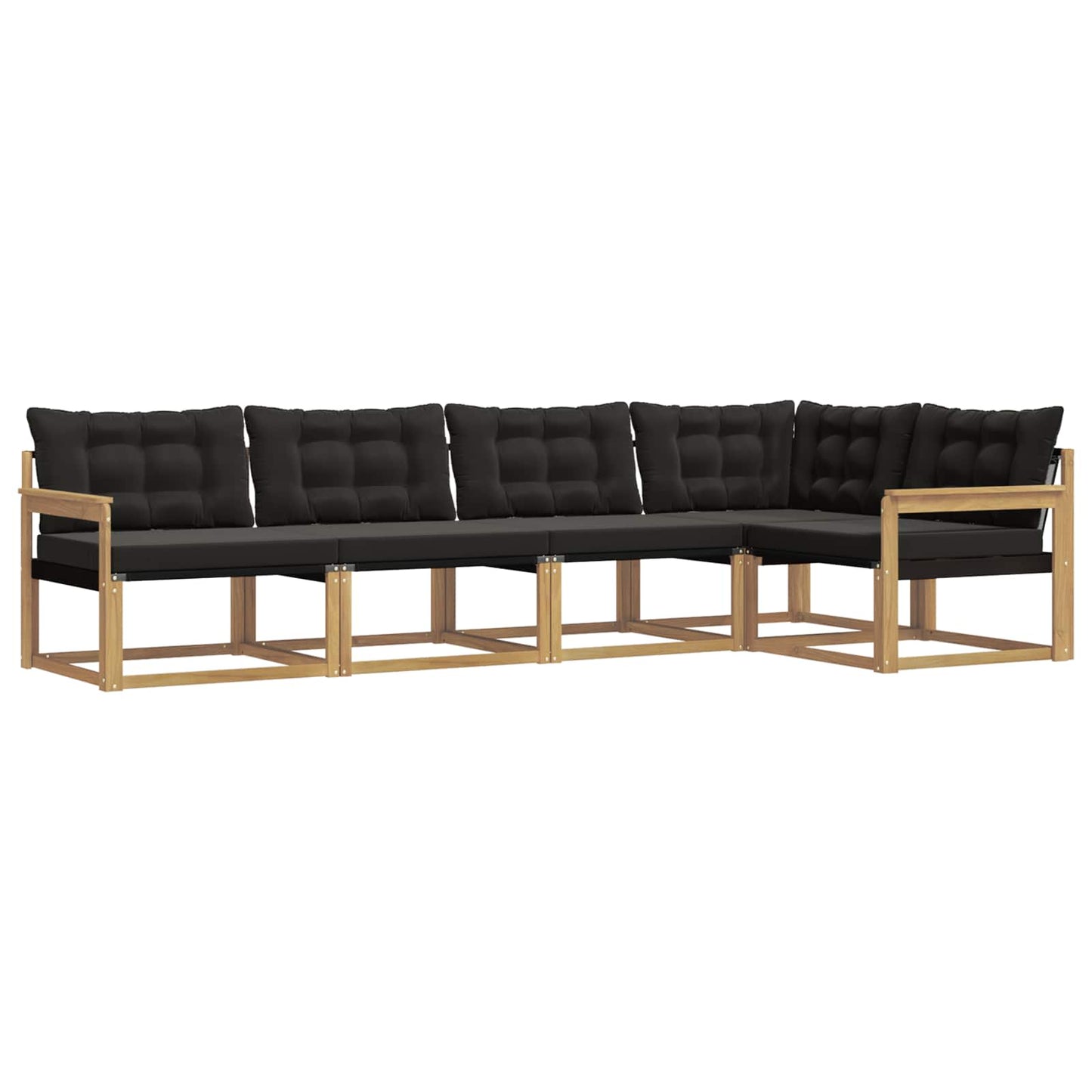 Buiten bankenset met kussen 5 pcs Wit en zwart is nu te koop bij PeponiXL, paradijselijk wonen!