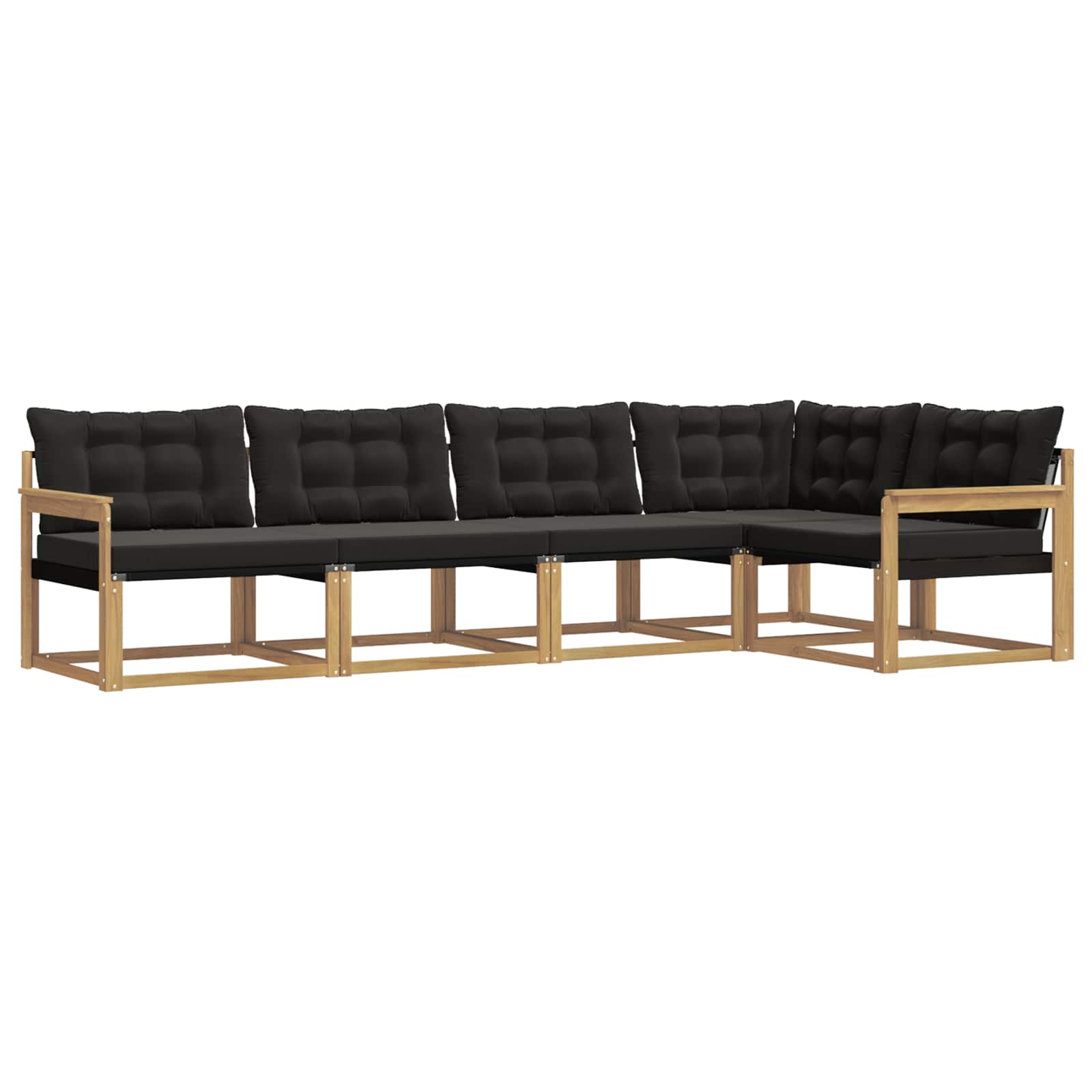 Buiten bankenset met kussen 5 pcs Wit en zwart is nu te koop bij PeponiXL, paradijselijk wonen!