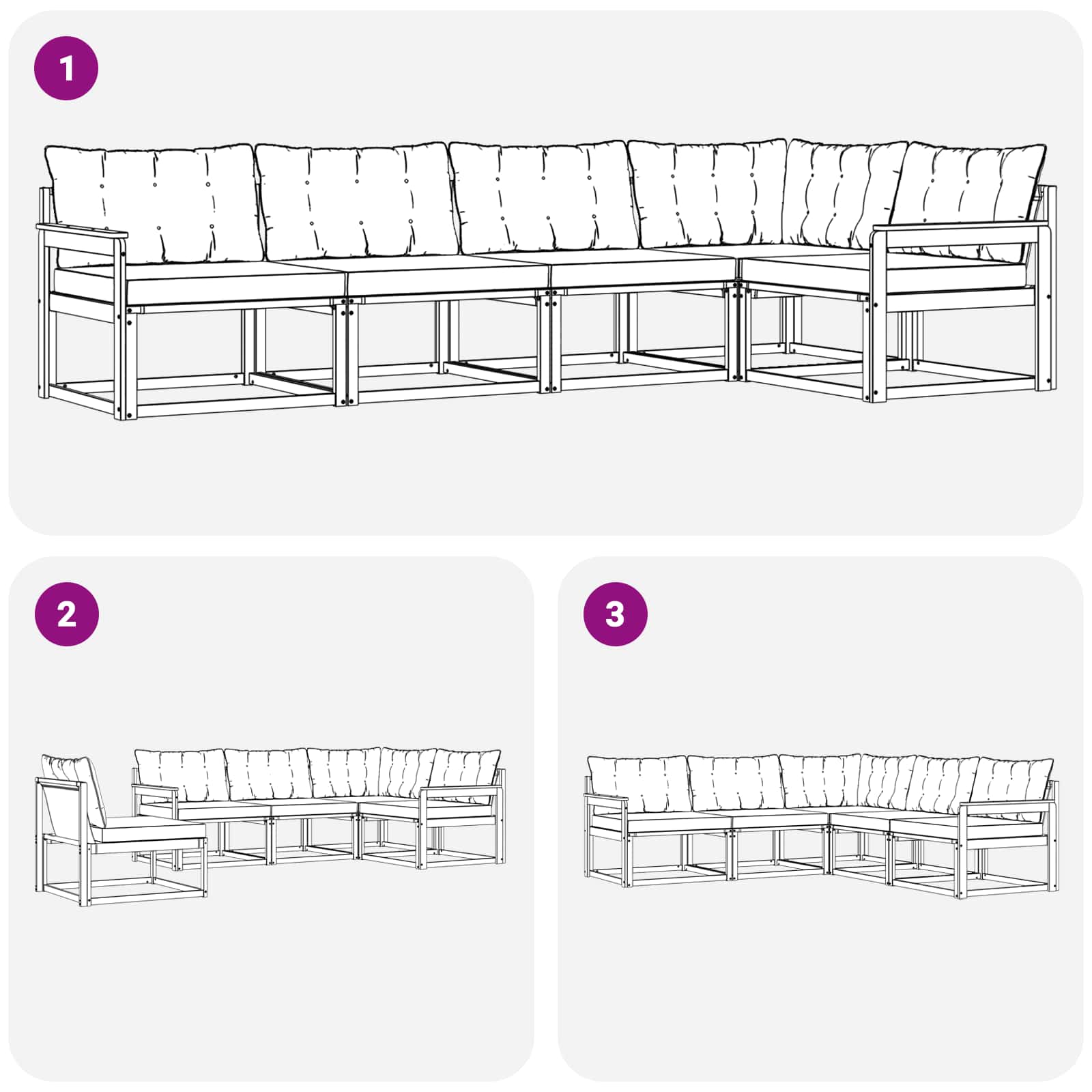 Buiten bankenset met kussen 5 pcs Wit en zwart is nu te koop bij PeponiXL, paradijselijk wonen!