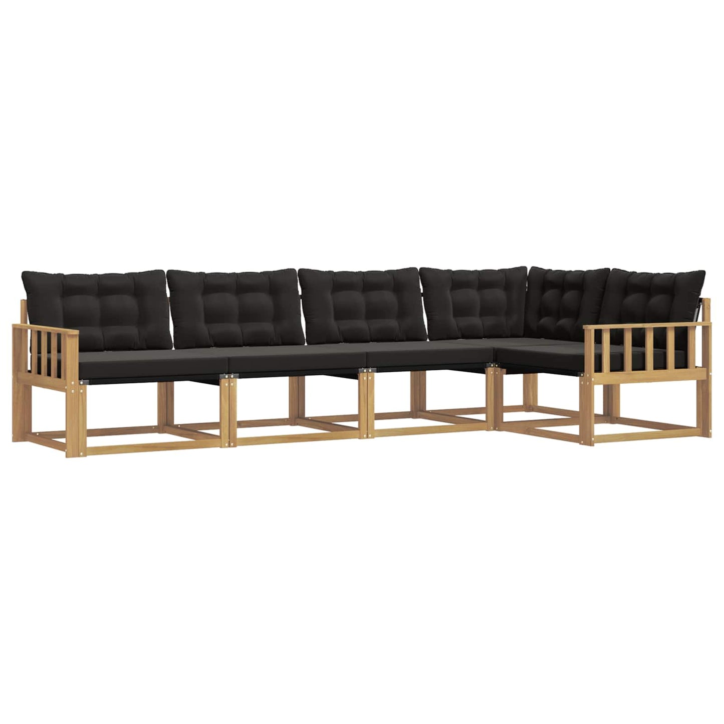 Buiten bankenset met kussen 5 pcs Wit en zwart is nu te koop bij PeponiXL, paradijselijk wonen!