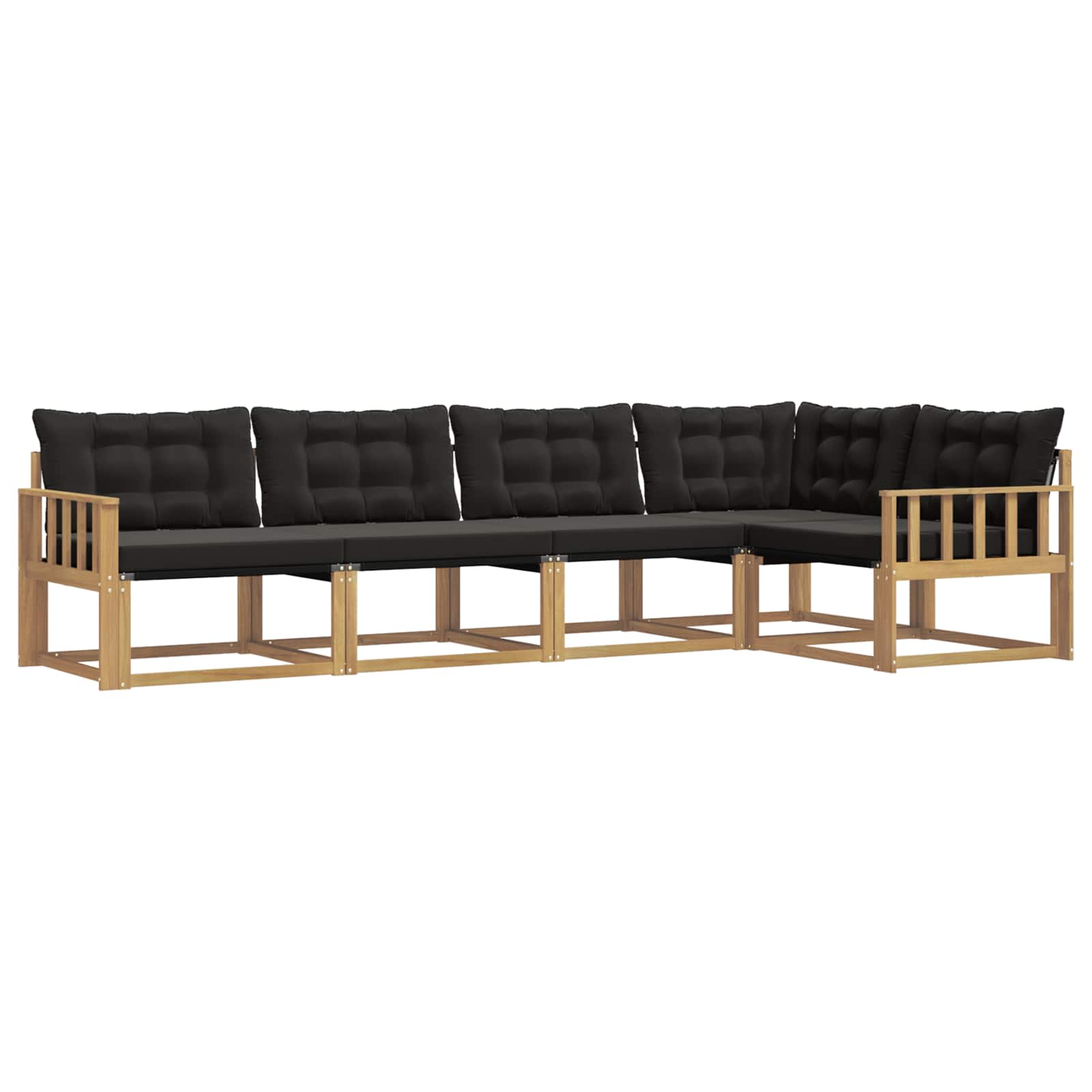 Buiten bankenset met kussen 5 pcs Wit en zwart is nu te koop bij PeponiXL, paradijselijk wonen!