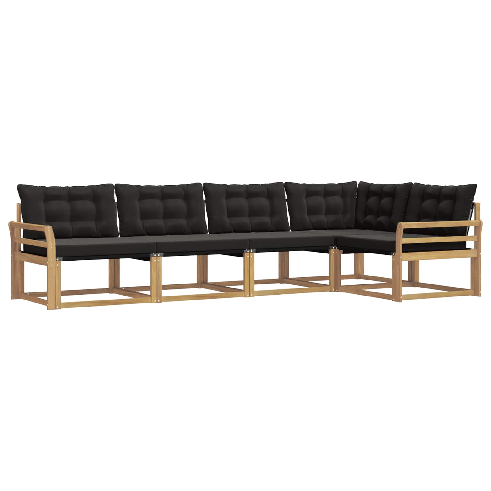 Buiten bankenset met kussen 5 pcs Wit en zwart is nu te koop bij PeponiXL, paradijselijk wonen!