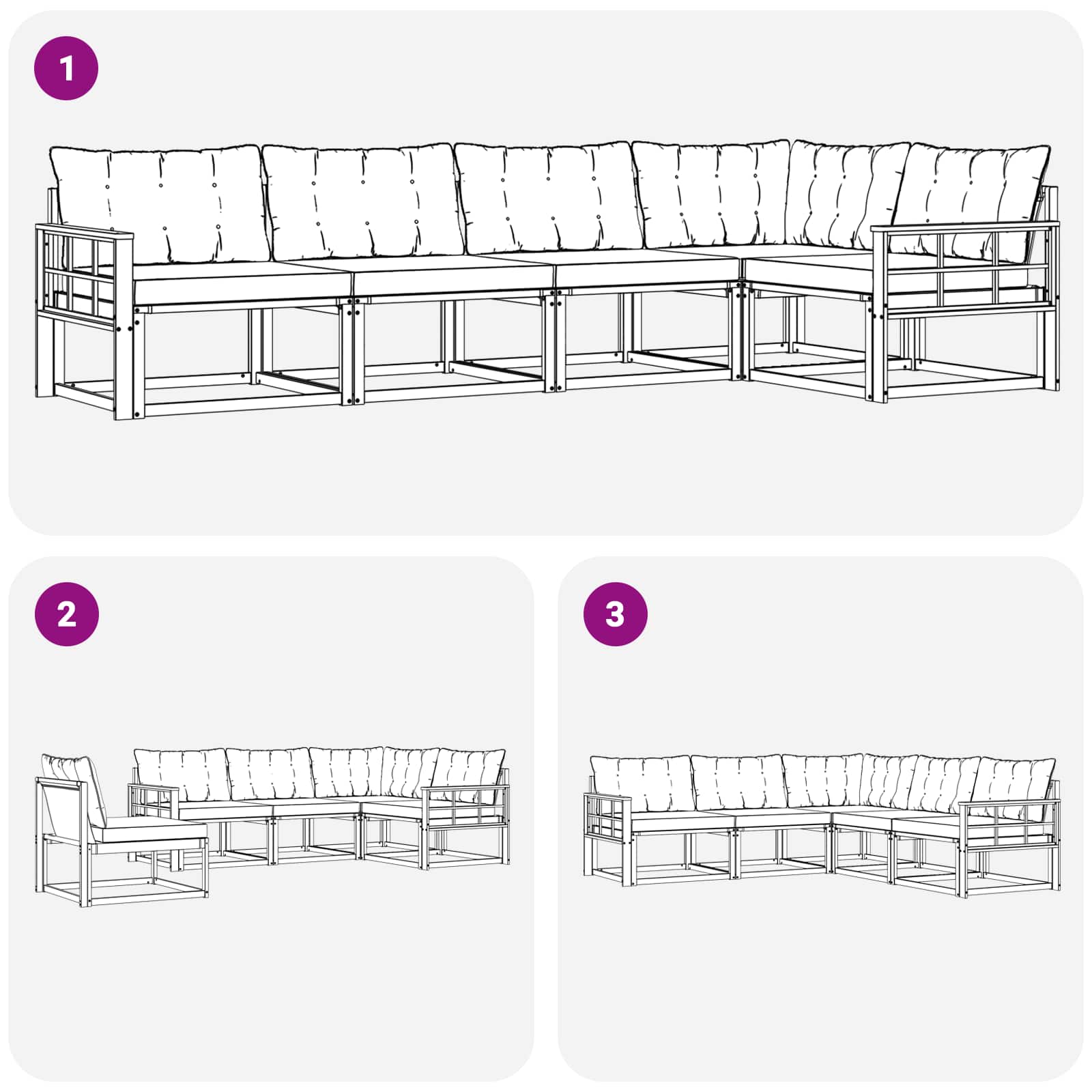 Buiten bankenset met kussen 5 pcs Wit en zwart is nu te koop bij PeponiXL, paradijselijk wonen!