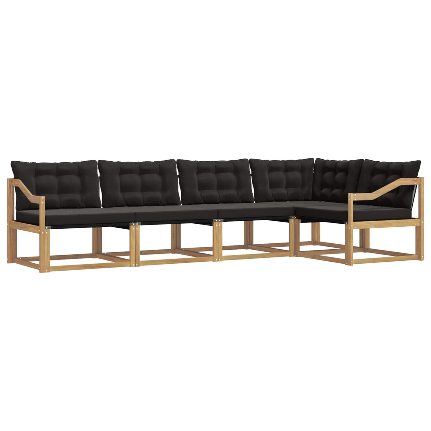 Buiten bankenset met kussen 5 pcs Wit en zwart is nu te koop bij PeponiXL, paradijselijk wonen!