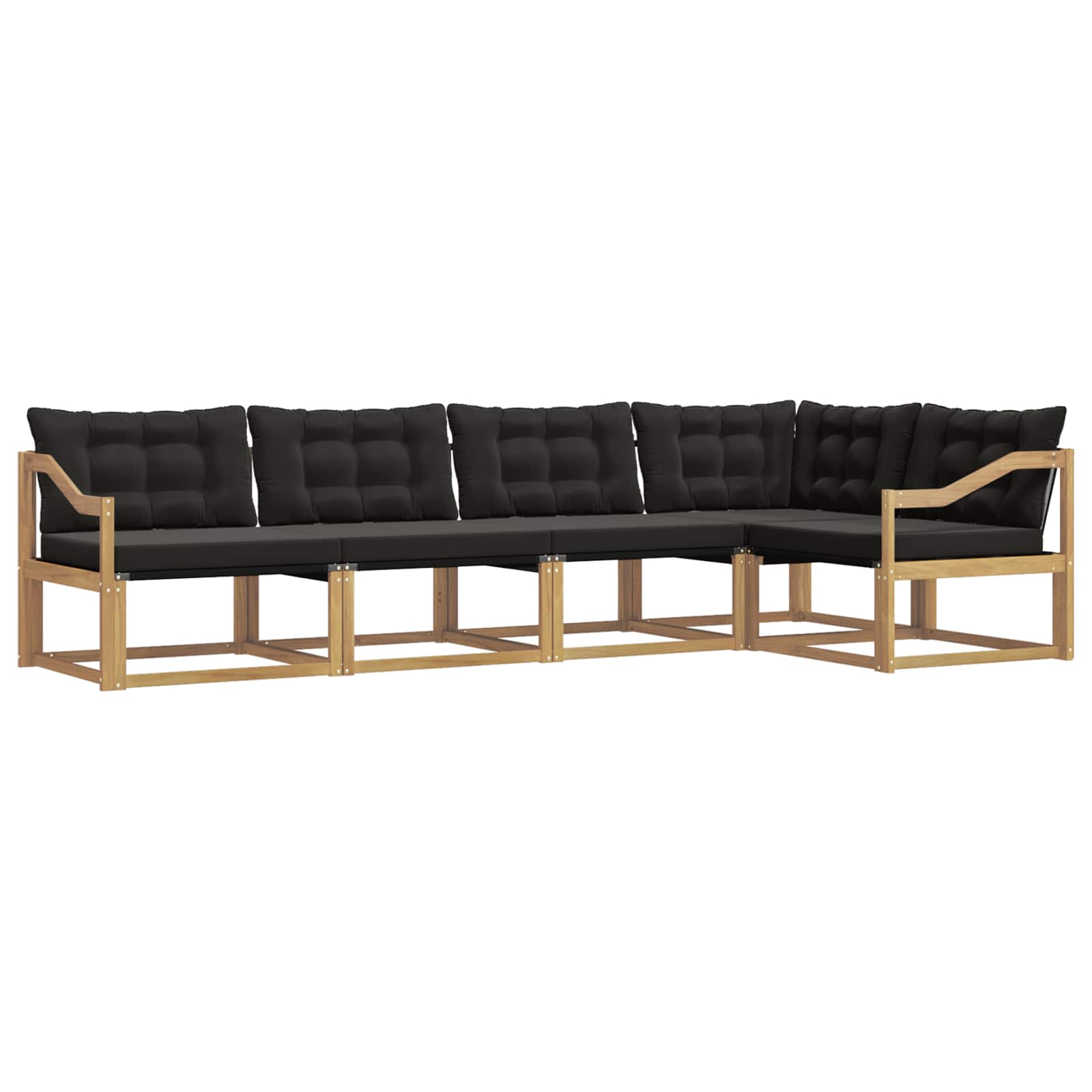 Buiten bankenset met kussen 5 pcs Wit en zwart is nu te koop bij PeponiXL, paradijselijk wonen!