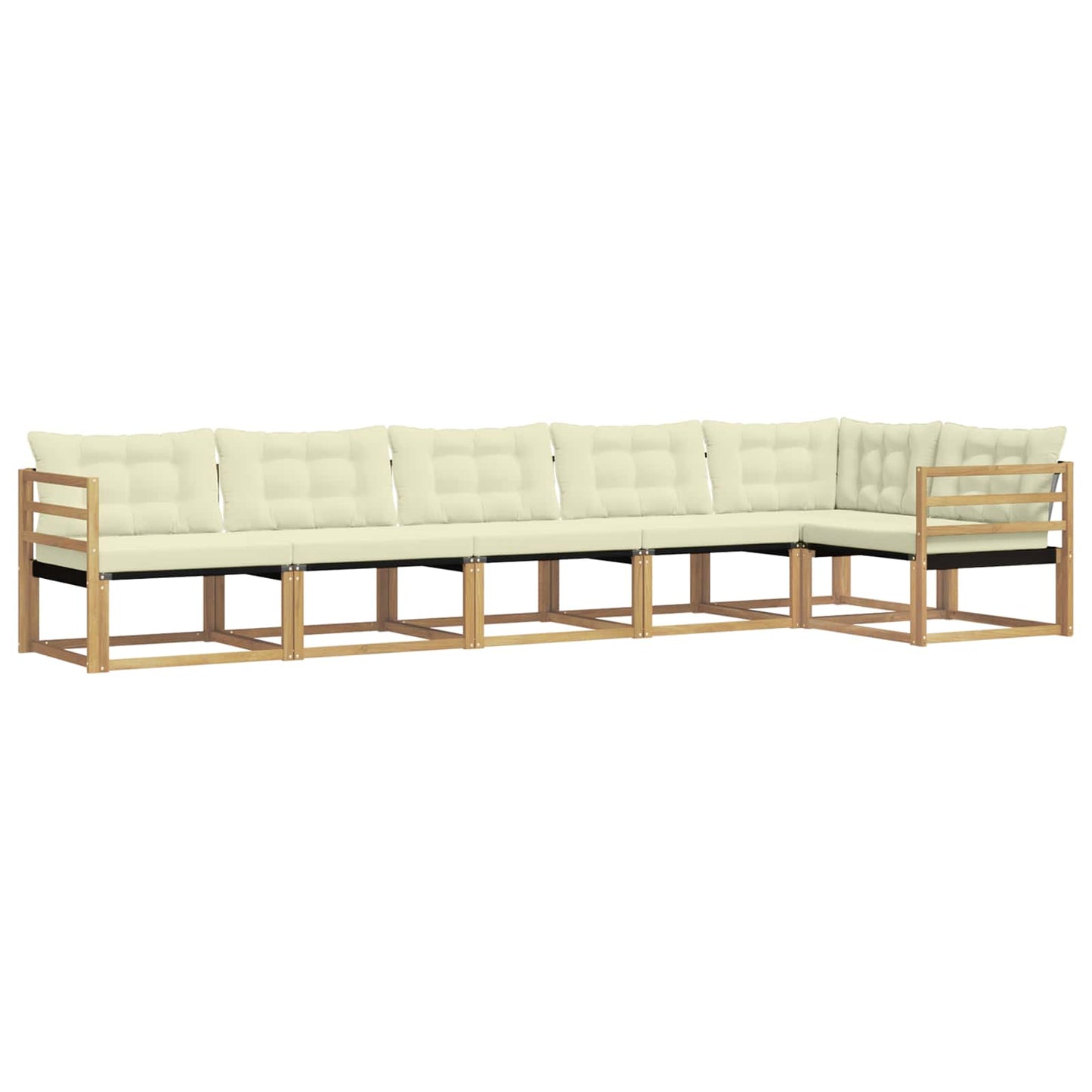 Buiten bankenset met kussen 6 pcs Wit en crèmekleurig is nu te koop bij PeponiXL, paradijselijk wonen!