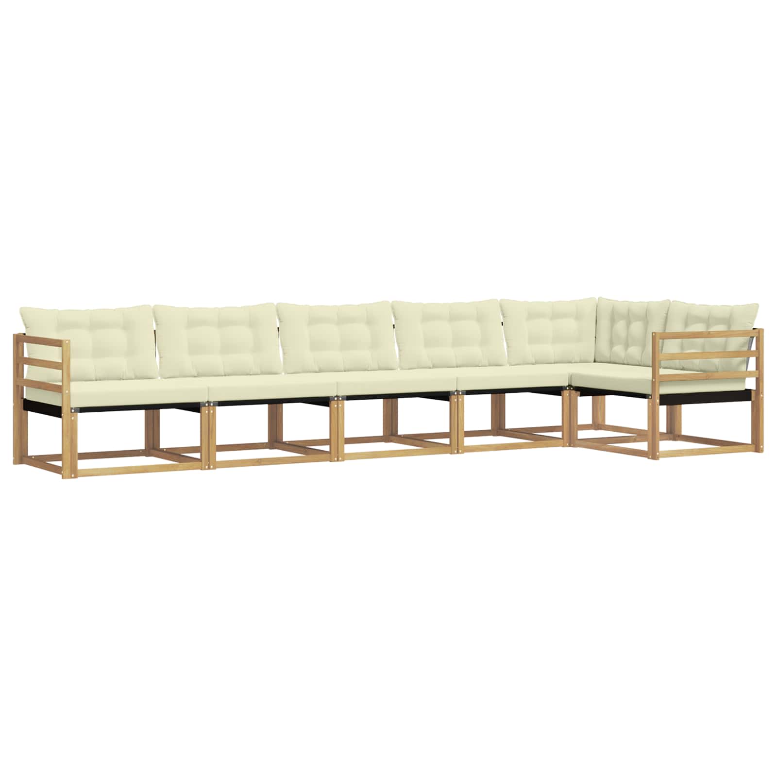 Buiten bankenset met kussen 6 pcs Wit en crèmekleurig is nu te koop bij PeponiXL, paradijselijk wonen!