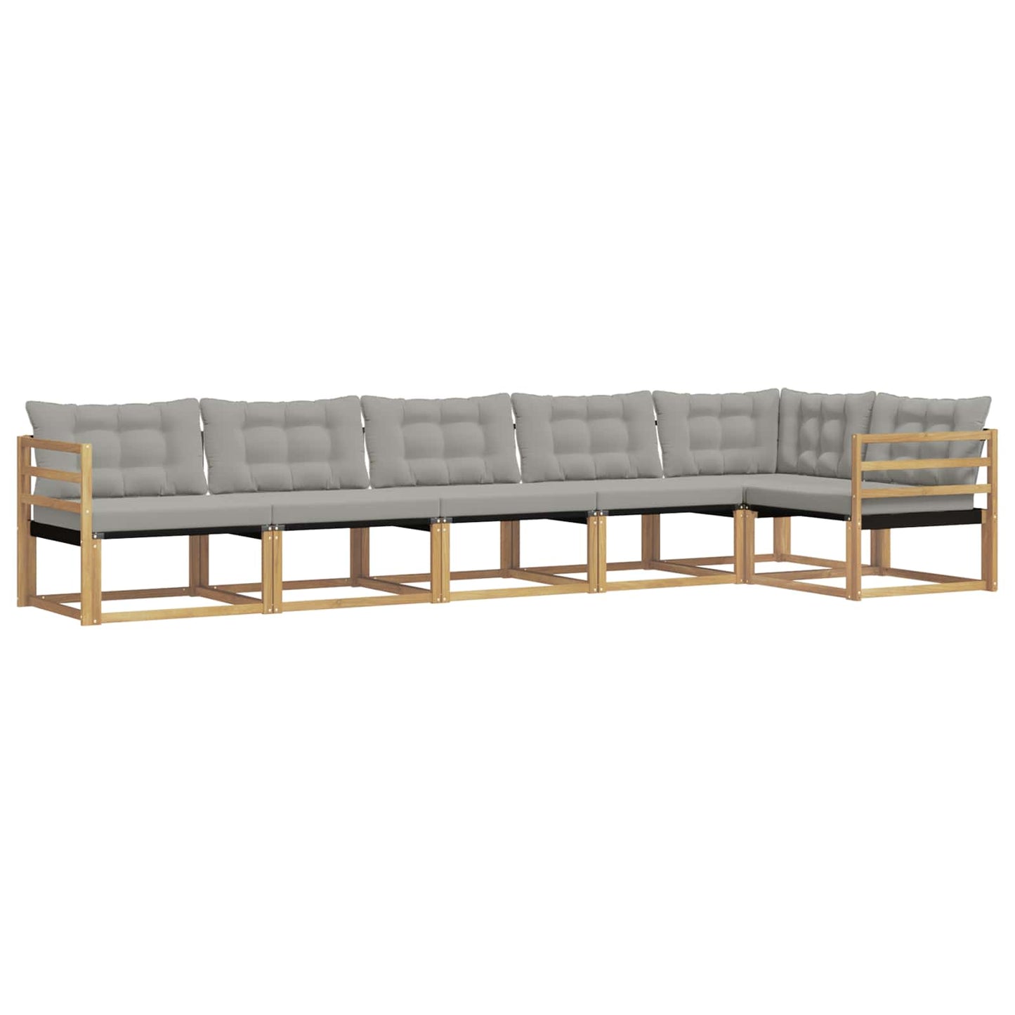 Buiten bankenset met kussen 6 pcs Wit en Lichtgrijs is nu te koop bij PeponiXL, paradijselijk wonen!