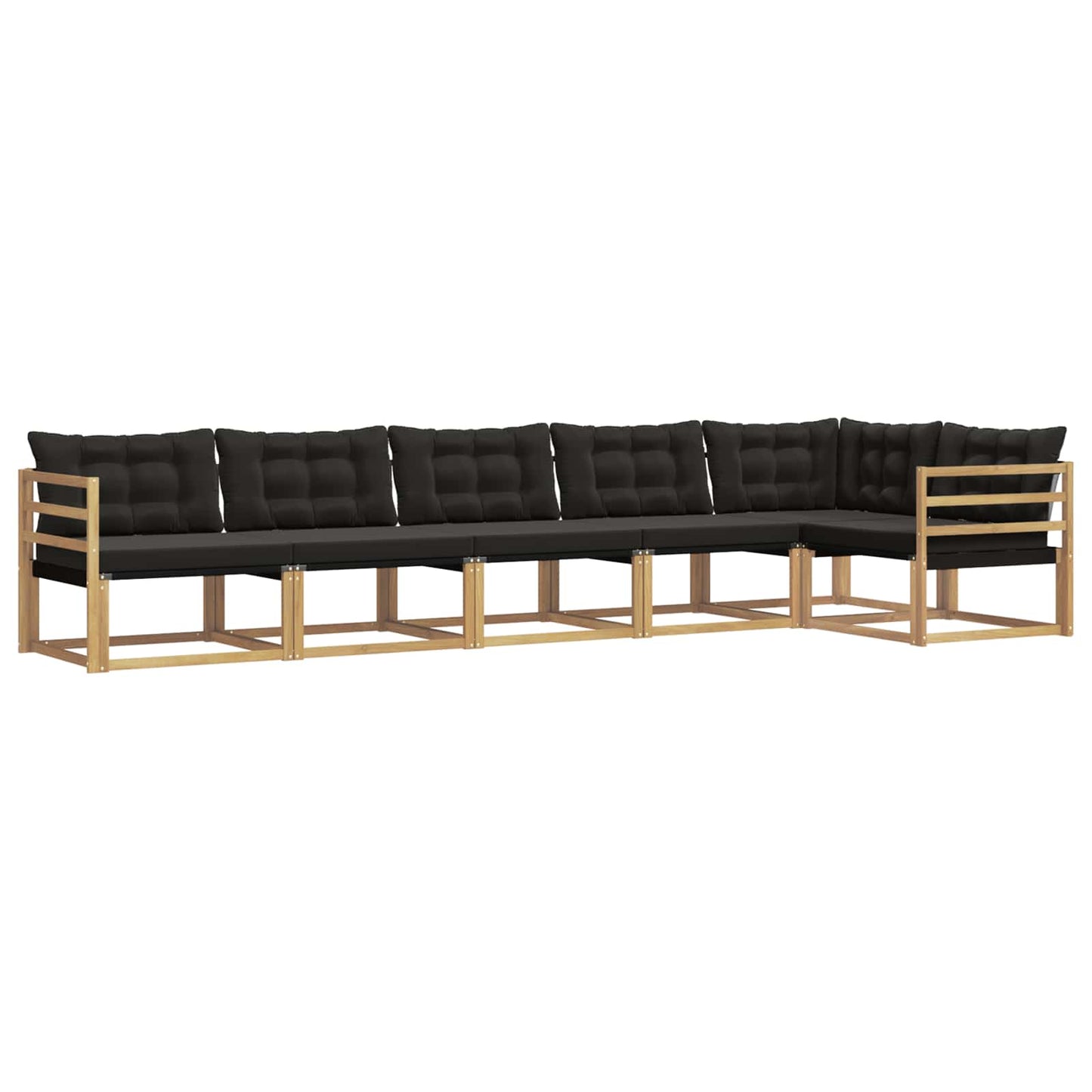 Buiten bankenset met kussen 6 pcs Wit en zwart is nu te koop bij PeponiXL, paradijselijk wonen!