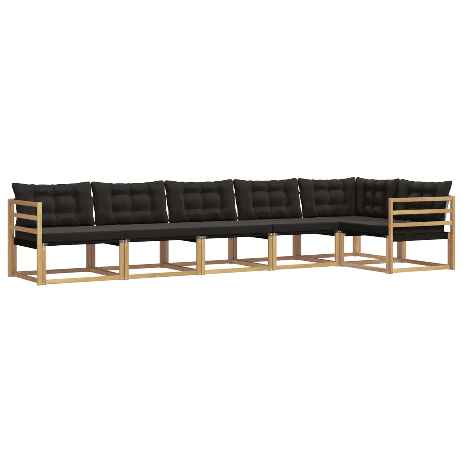 Buiten bankenset met kussen 6 pcs Wit en zwart is nu te koop bij PeponiXL, paradijselijk wonen!