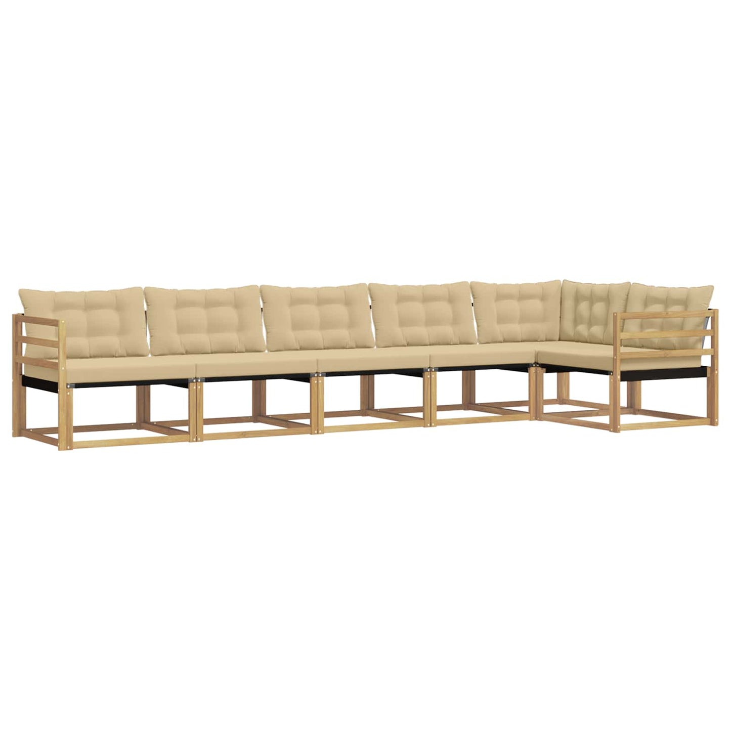 Buiten bankenset met kussen 6 pcs Wit en Beige is nu te koop bij PeponiXL, paradijselijk wonen!