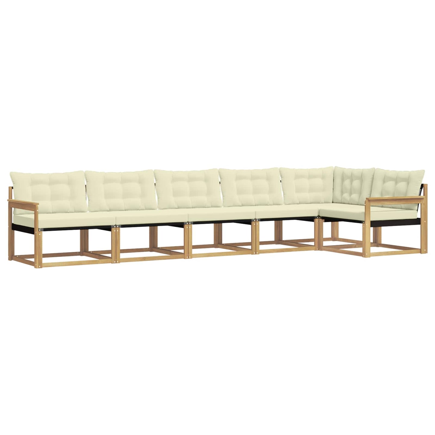 Buiten bankenset met kussen 6 pcs Wit en crèmekleurig is nu te koop bij PeponiXL, paradijselijk wonen!