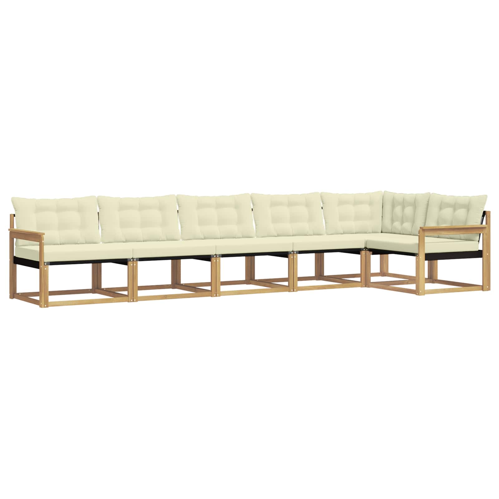 Buiten bankenset met kussen 6 pcs Wit en crèmekleurig is nu te koop bij PeponiXL, paradijselijk wonen!