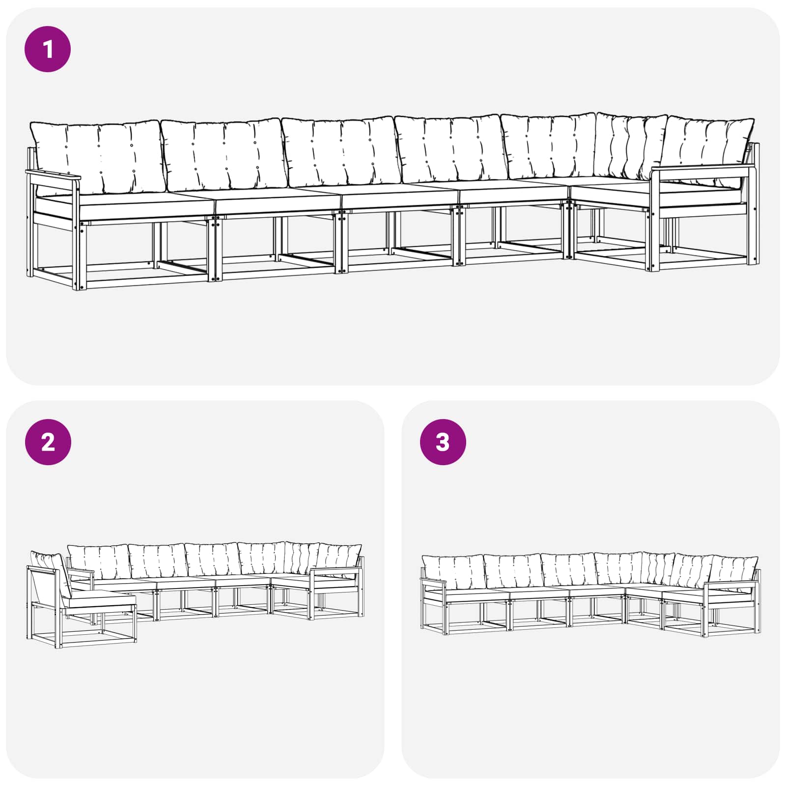 Buiten bankenset met kussen 6 pcs Wit en crèmekleurig is nu te koop bij PeponiXL, paradijselijk wonen!