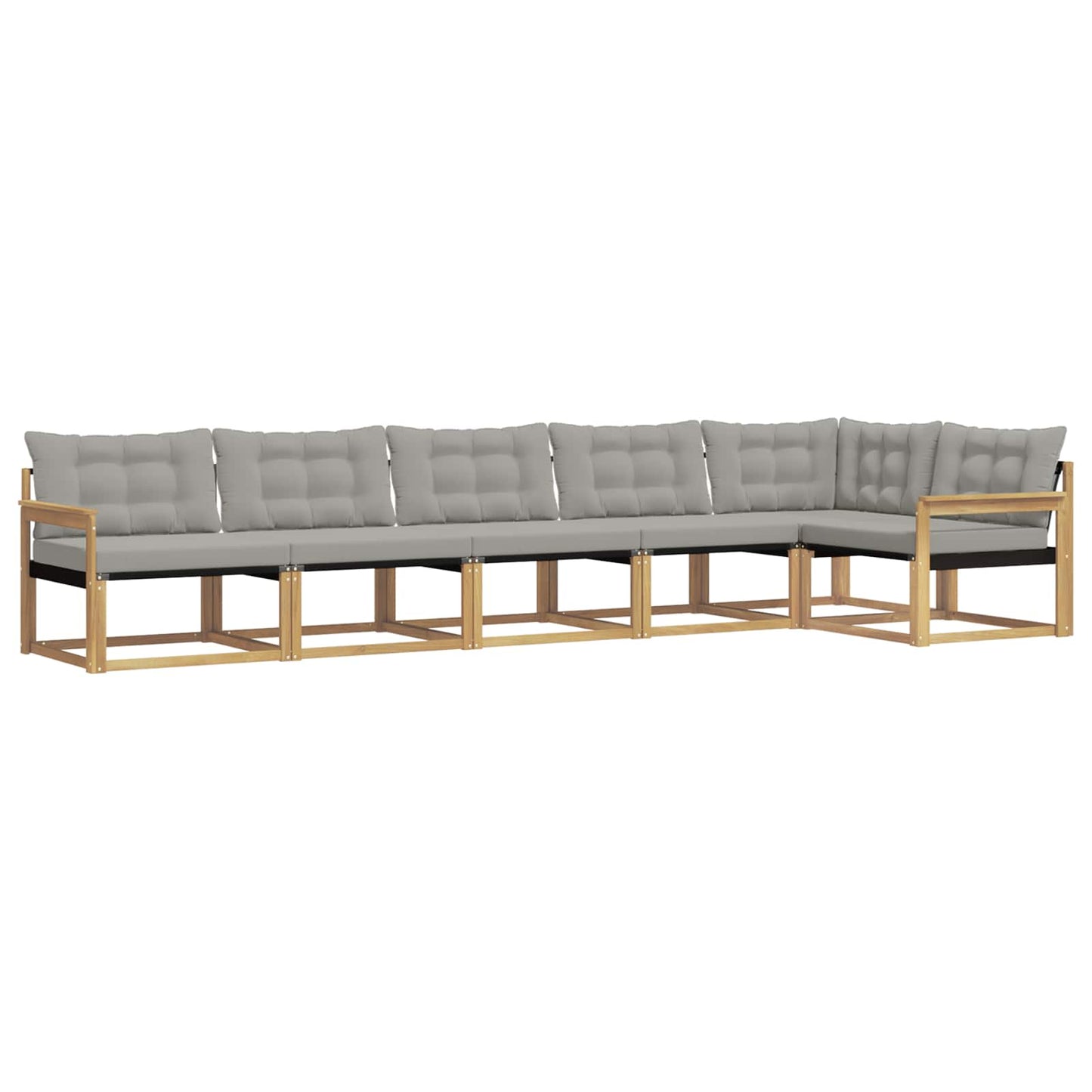 Buiten bankenset met kussen 6 pcs Wit en Lichtgrijs is nu te koop bij PeponiXL, paradijselijk wonen!
