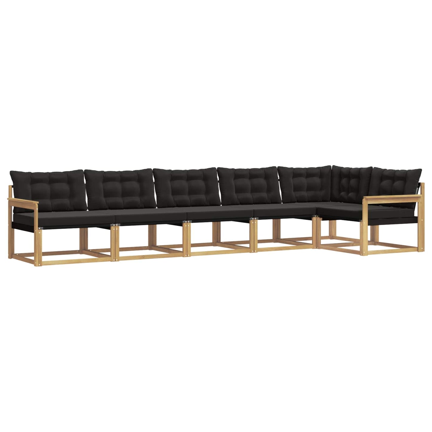Buiten bankenset met kussen 6 pcs Wit en zwart is nu te koop bij PeponiXL, paradijselijk wonen!