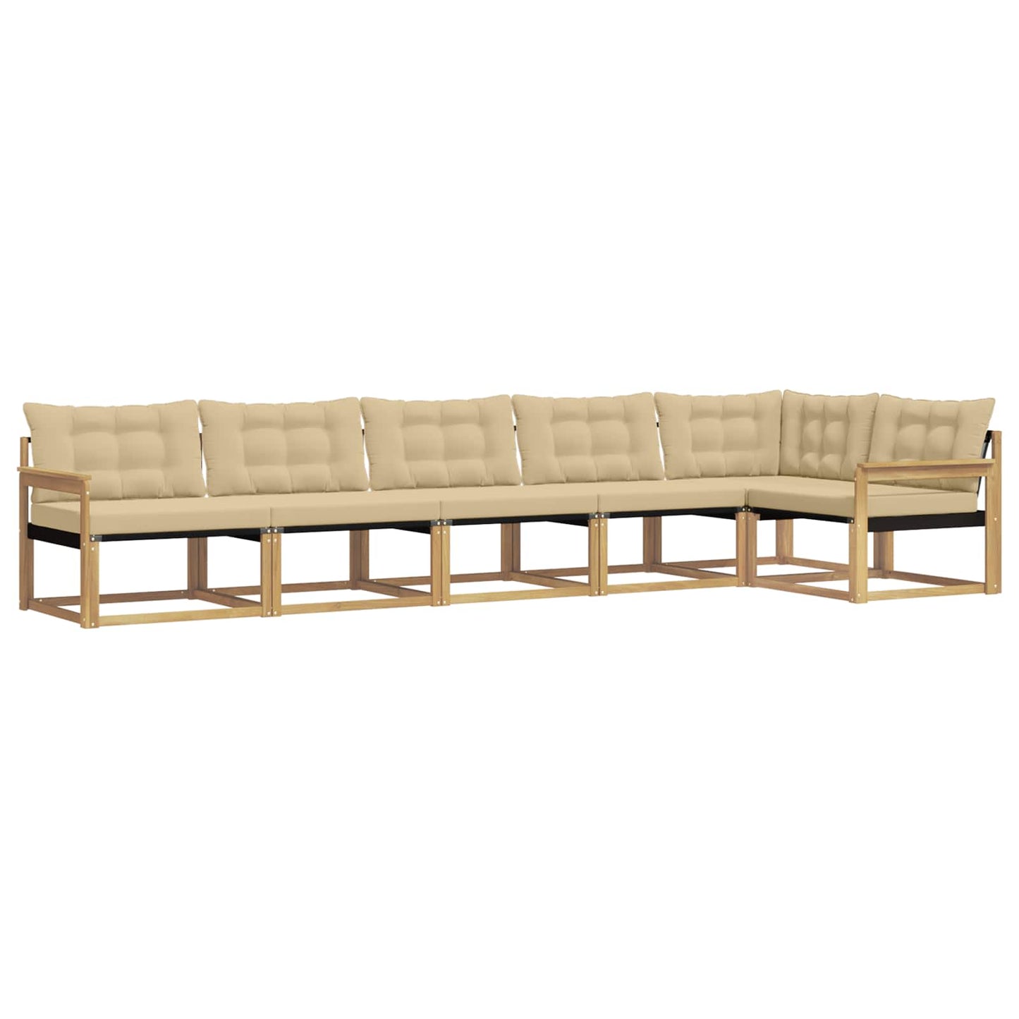 Buiten bankenset met kussen 6 pcs Wit en Beige is nu te koop bij PeponiXL, paradijselijk wonen!