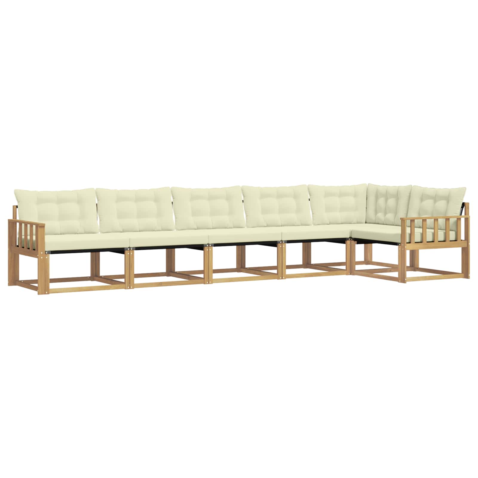 Buiten bankenset met kussen 6 pcs Wit en crèmekleurig is nu te koop bij PeponiXL, paradijselijk wonen!