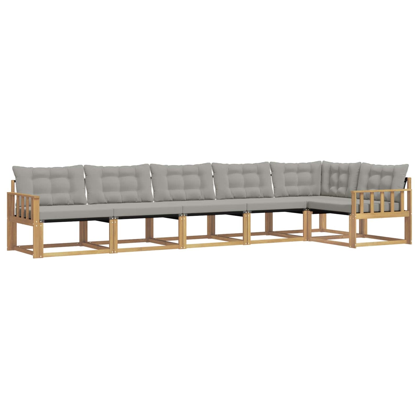 Buiten bankenset met kussen 6 pcs Wit en Lichtgrijs is nu te koop bij PeponiXL, paradijselijk wonen!