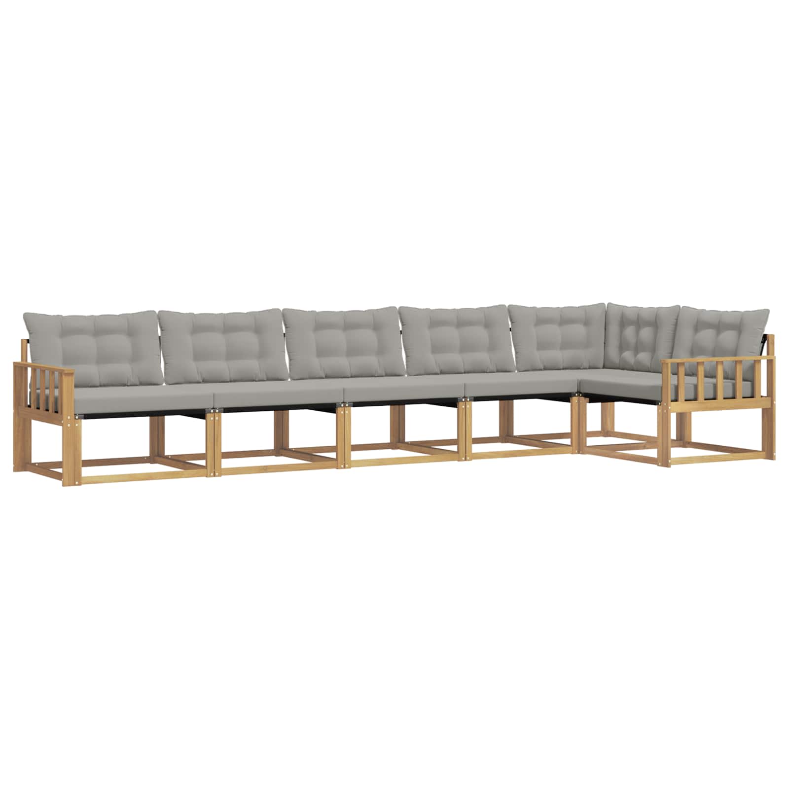 Buiten bankenset met kussen 6 pcs Wit en Lichtgrijs is nu te koop bij PeponiXL, paradijselijk wonen!