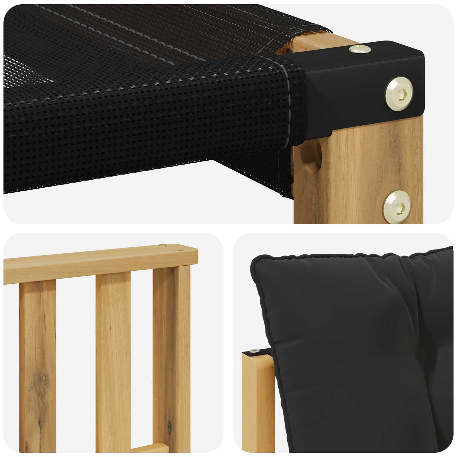 Buiten bankenset met kussen 6 pcs Wit en zwart is nu te koop bij PeponiXL, paradijselijk wonen!