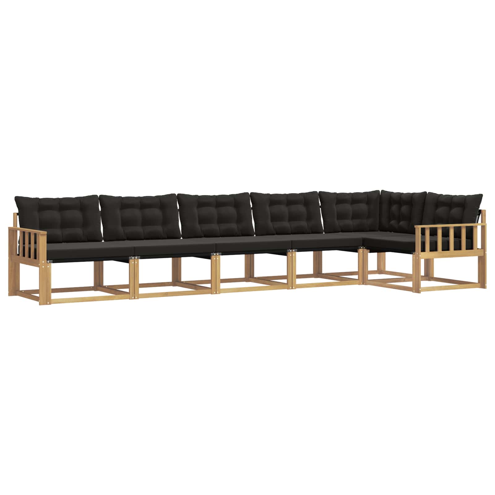 Buiten bankenset met kussen 6 pcs Wit en zwart is nu te koop bij PeponiXL, paradijselijk wonen!