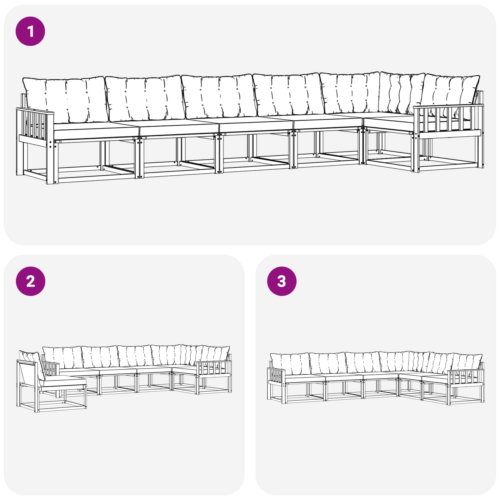 Buiten bankenset met kussen 6 pcs Wit en zwart is nu te koop bij PeponiXL, paradijselijk wonen!