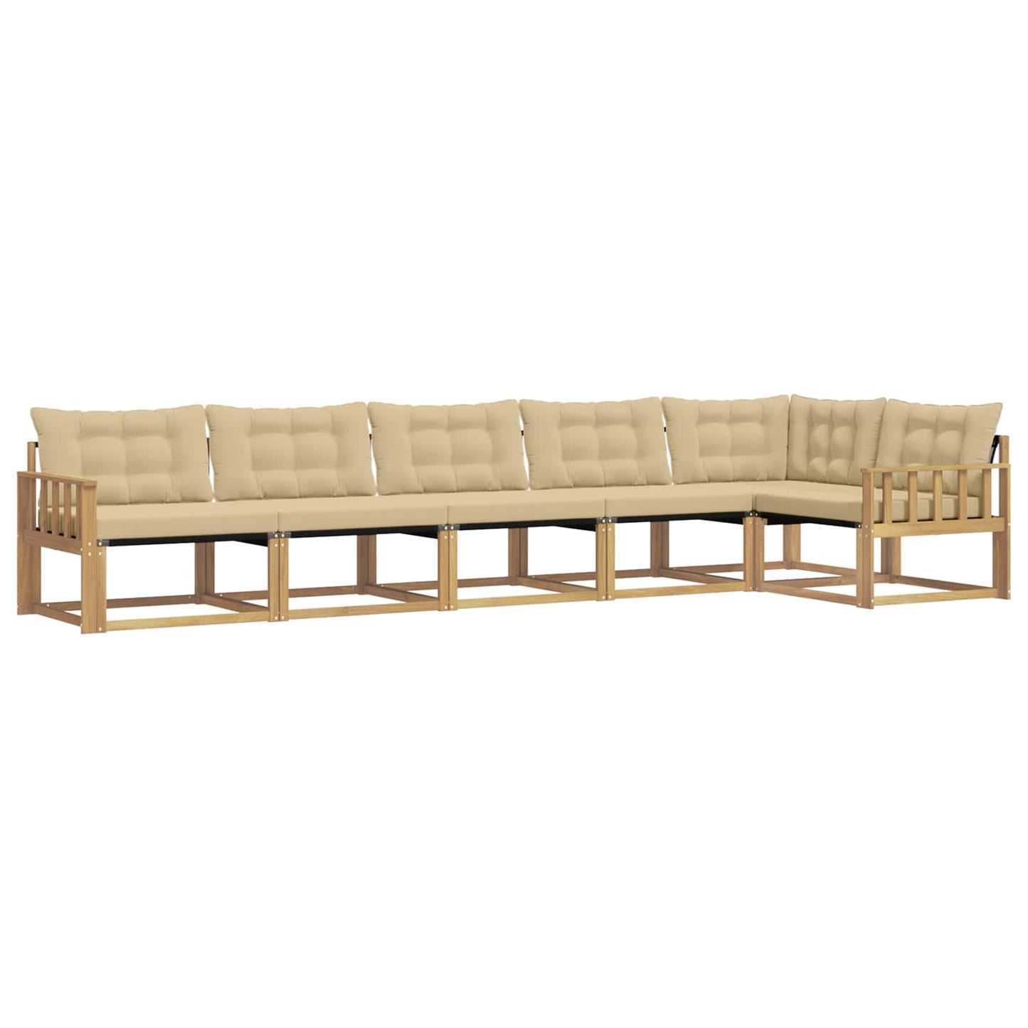 Buiten bankenset met kussen 6 pcs Wit en Beige is nu te koop bij PeponiXL, paradijselijk wonen!