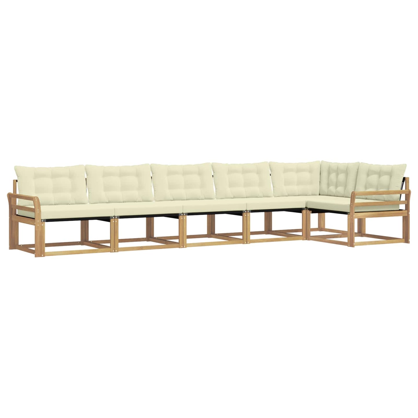 Buiten bankenset met kussen 6 pcs Wit en crèmekleurig is nu te koop bij PeponiXL, paradijselijk wonen!
