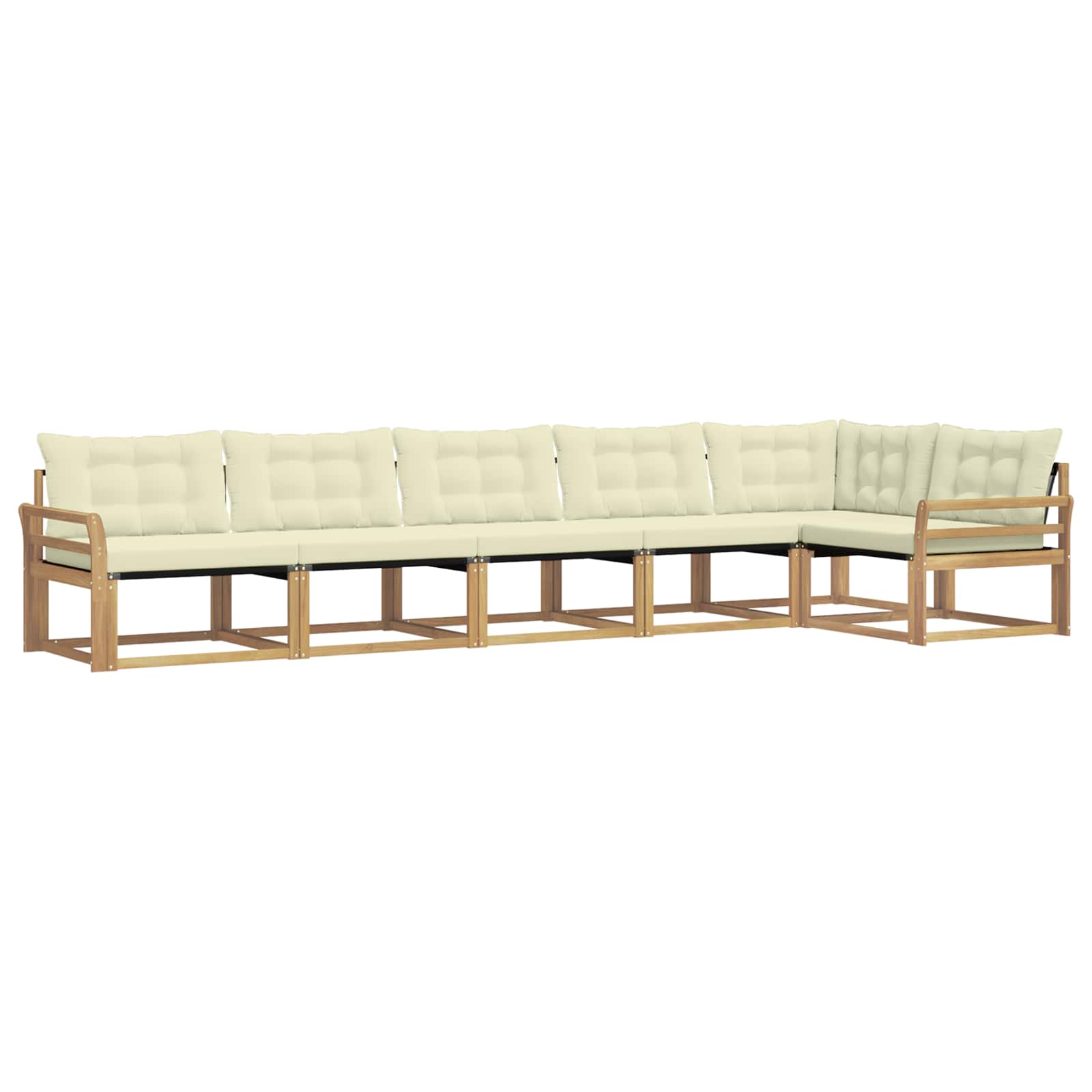 Buiten bankenset met kussen 6 pcs Wit en crèmekleurig is nu te koop bij PeponiXL, paradijselijk wonen!