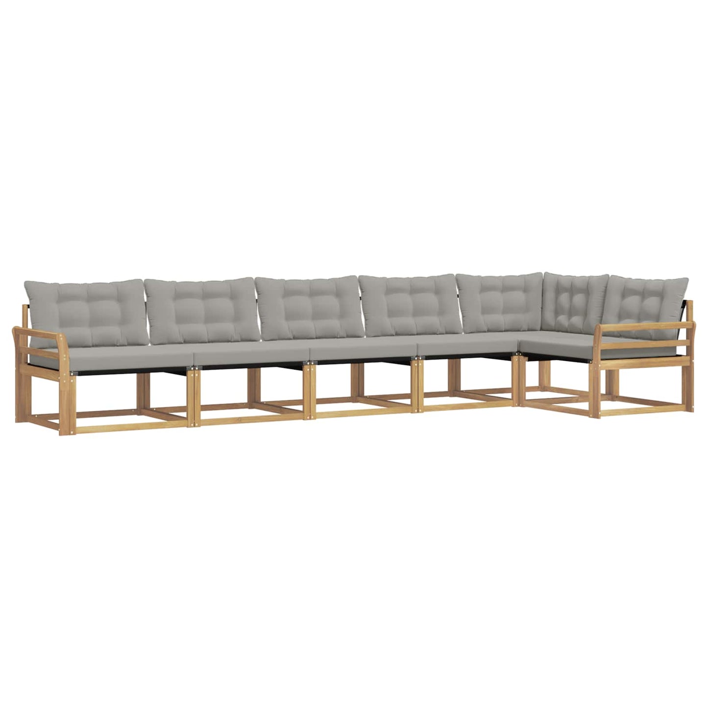 Buiten bankenset met kussen 6 pcs Wit en Lichtgrijs is nu te koop bij PeponiXL, paradijselijk wonen!