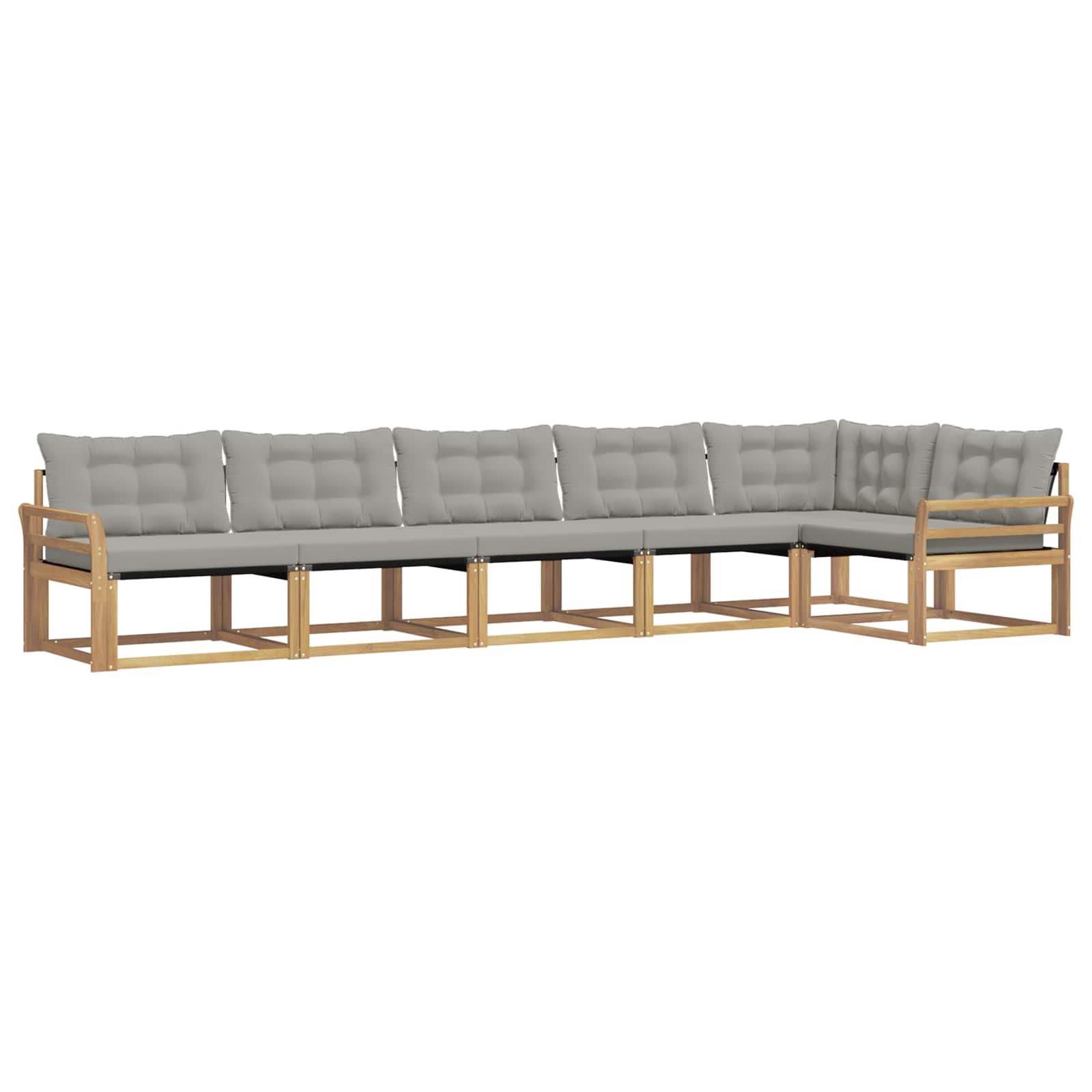Buiten bankenset met kussen 6 pcs Wit en Lichtgrijs is nu te koop bij PeponiXL, paradijselijk wonen!