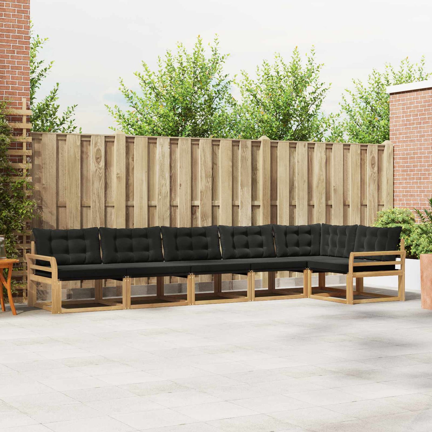 Buiten bankenset met kussen 6 pcs Wit en zwart is nu te koop bij PeponiXL, paradijselijk wonen!