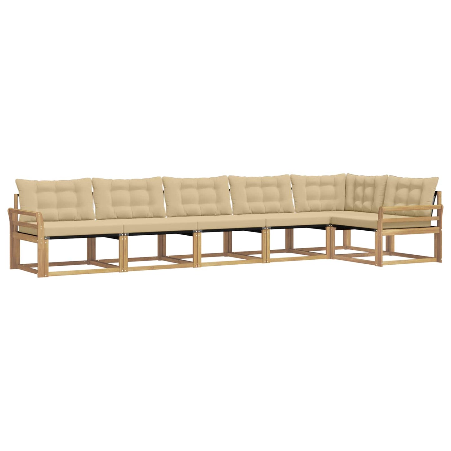 Buiten bankenset met kussen 6 pcs Wit en Beige is nu te koop bij PeponiXL, paradijselijk wonen!