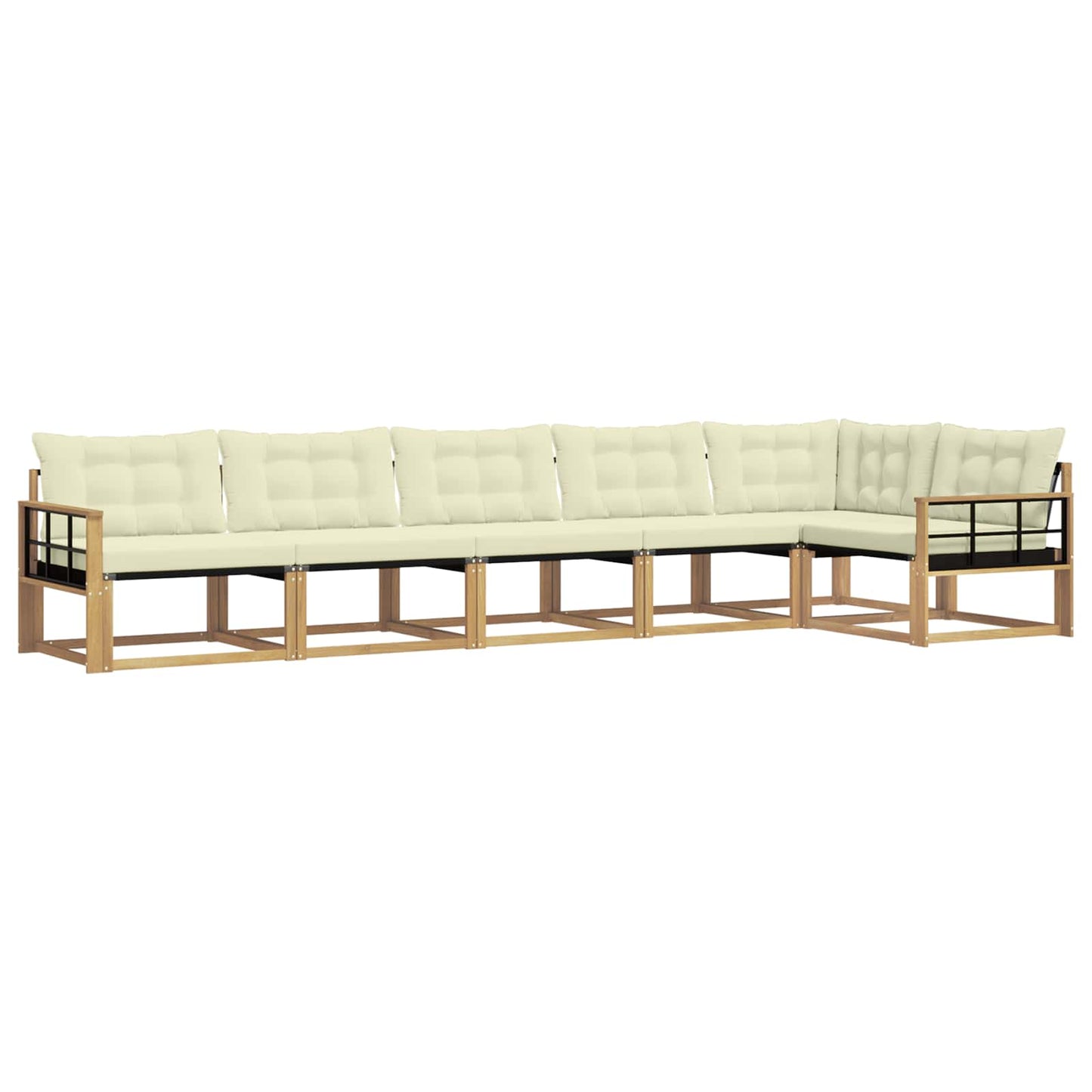 Buiten bankenset met kussen 6 pcs Wit en crèmekleurig is nu te koop bij PeponiXL, paradijselijk wonen!