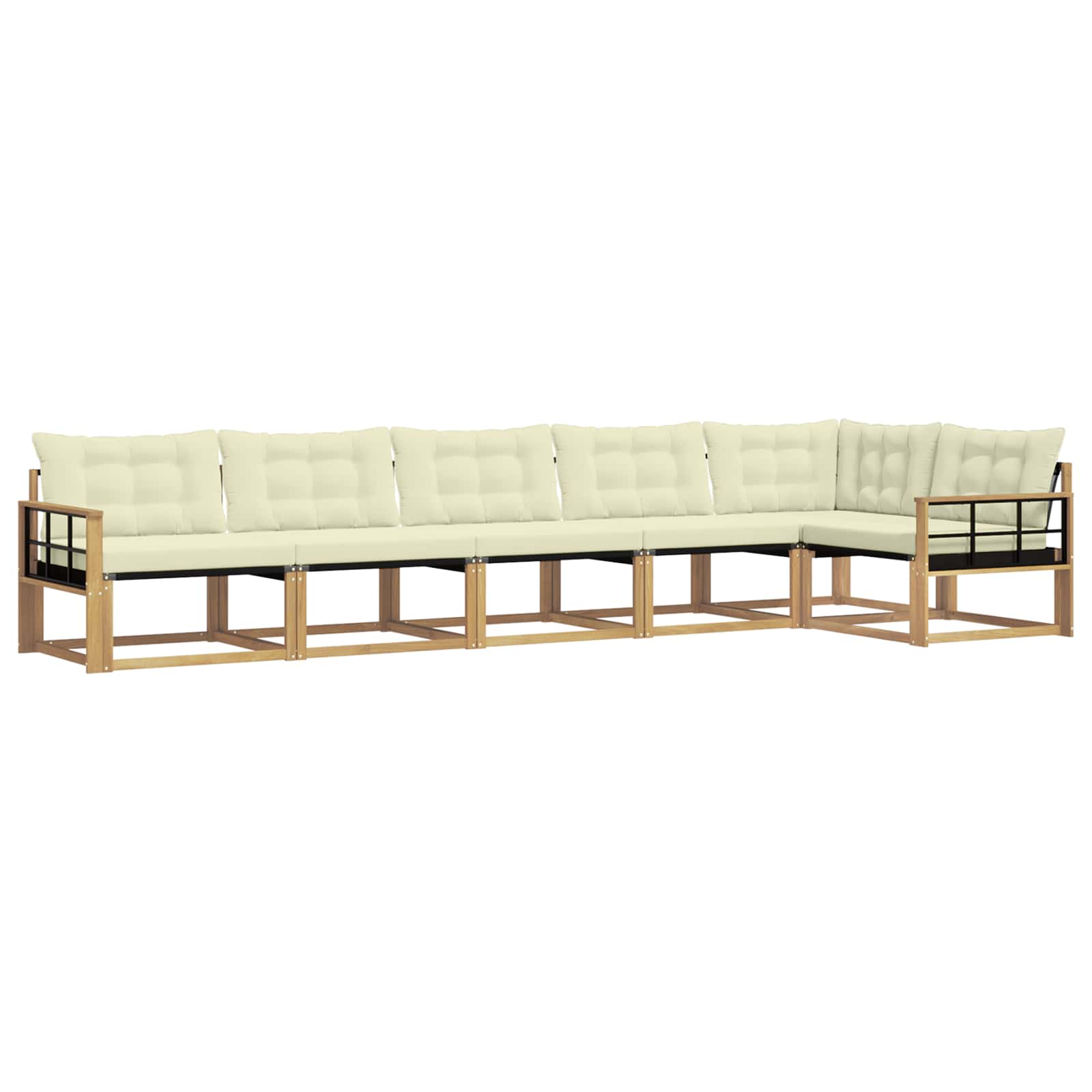 Buiten bankenset met kussen 6 pcs Wit en crèmekleurig is nu te koop bij PeponiXL, paradijselijk wonen!