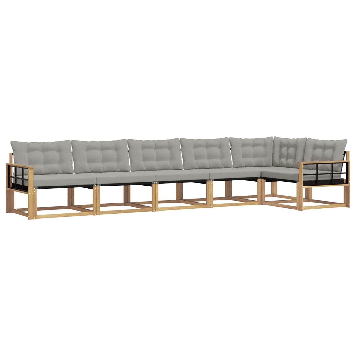 Buiten bankenset met kussen 6 pcs Wit en Lichtgrijs is nu te koop bij PeponiXL, paradijselijk wonen!