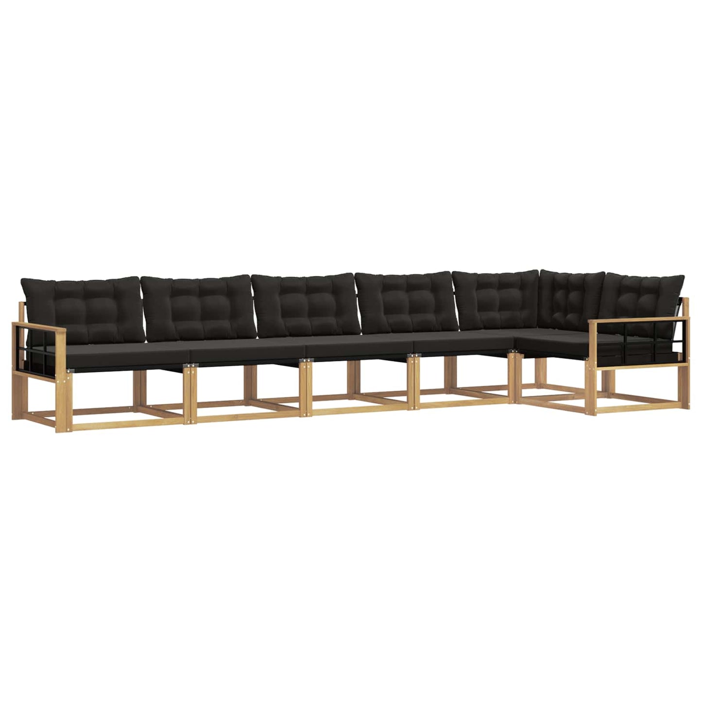 Buiten bankenset met kussen 6 pcs Wit en zwart is nu te koop bij PeponiXL, paradijselijk wonen!