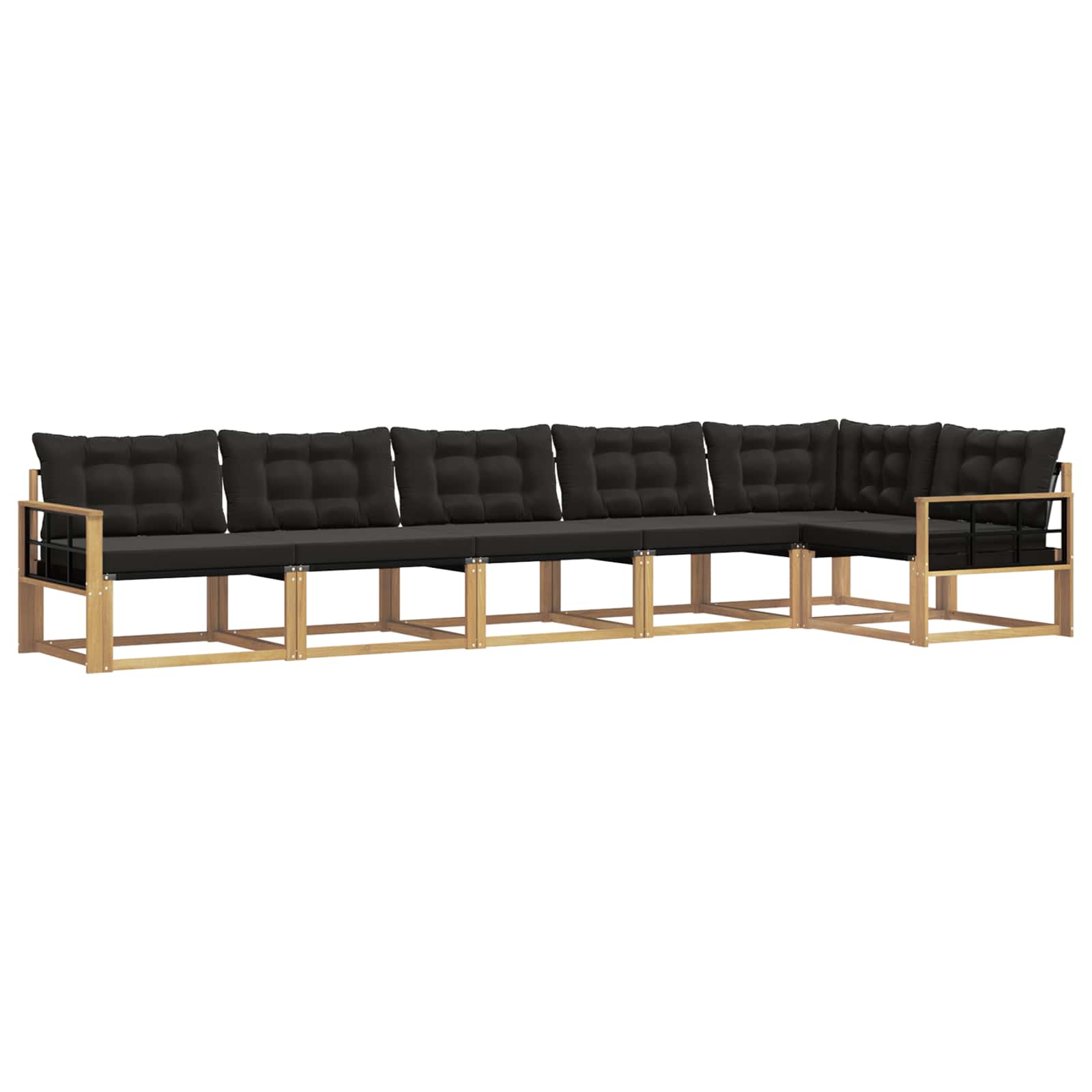 Buiten bankenset met kussen 6 pcs Wit en zwart is nu te koop bij PeponiXL, paradijselijk wonen!