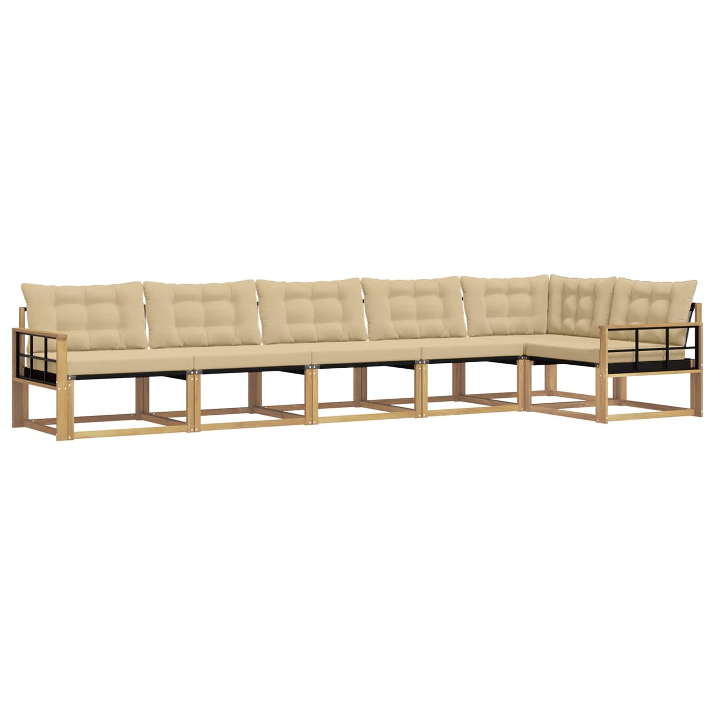 Buiten bankenset met kussen 6 pcs Wit en Beige is nu te koop bij PeponiXL, paradijselijk wonen!