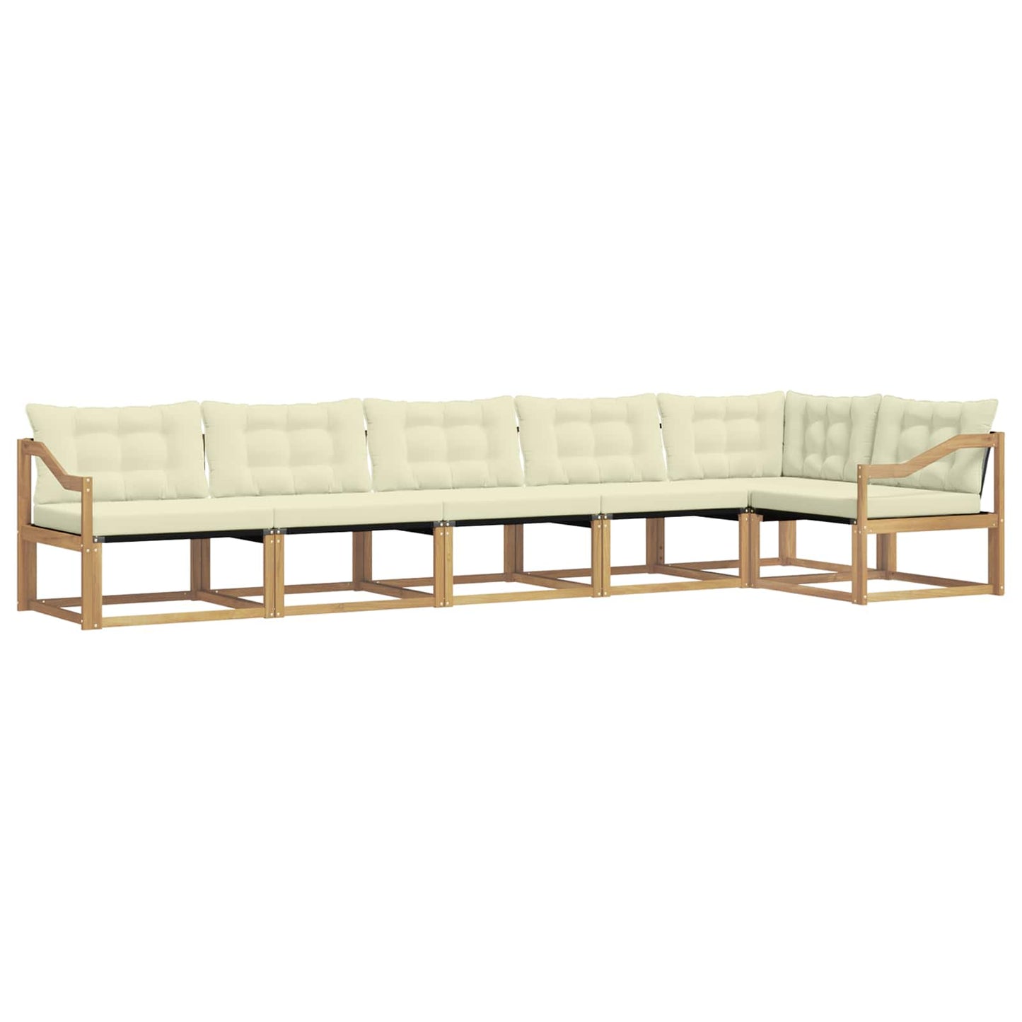 Buiten bankenset met kussen 6 pcs Wit en crèmekleurig is nu te koop bij PeponiXL, paradijselijk wonen!