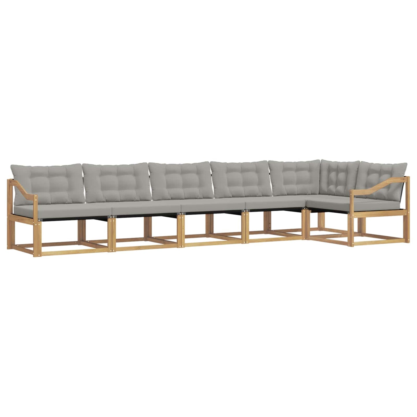 Buiten bankenset met kussen 6 pcs Wit en Lichtgrijs is nu te koop bij PeponiXL, paradijselijk wonen!