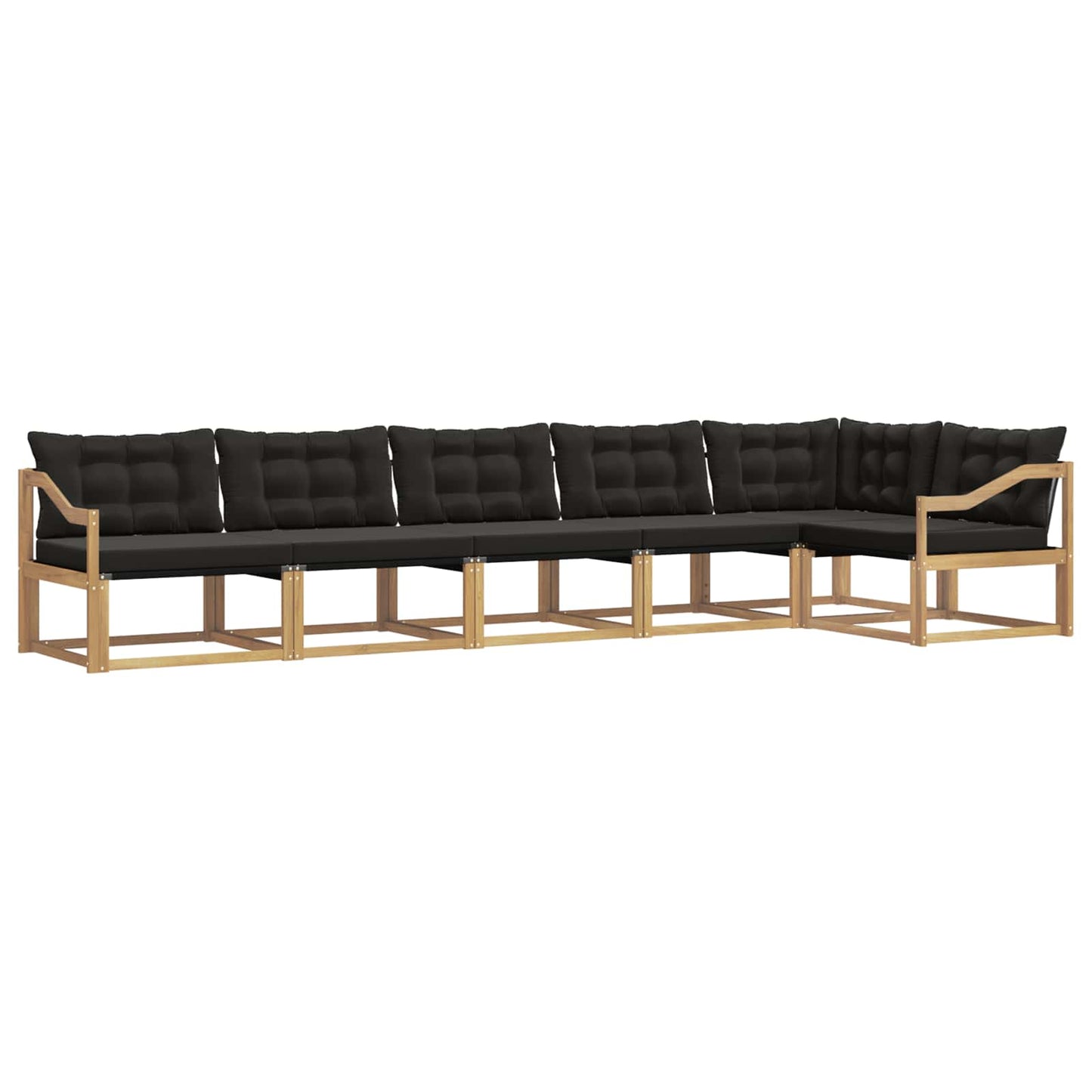 Buiten bankenset met kussen 6 pcs Wit en zwart is nu te koop bij PeponiXL, paradijselijk wonen!