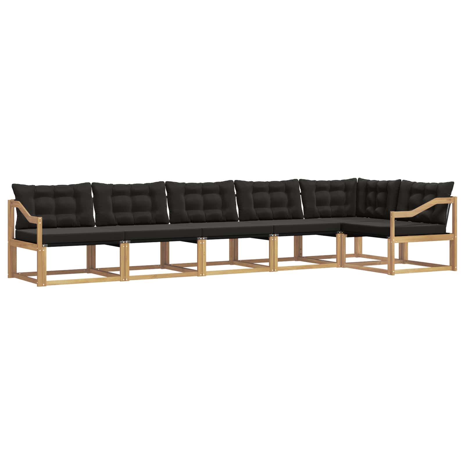 Buiten bankenset met kussen 6 pcs Wit en zwart is nu te koop bij PeponiXL, paradijselijk wonen!