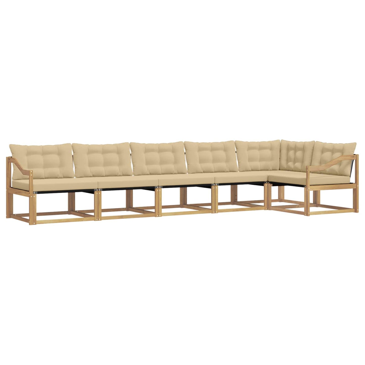 Buiten bankenset met kussen 6 pcs Wit en Beige is nu te koop bij PeponiXL, paradijselijk wonen!